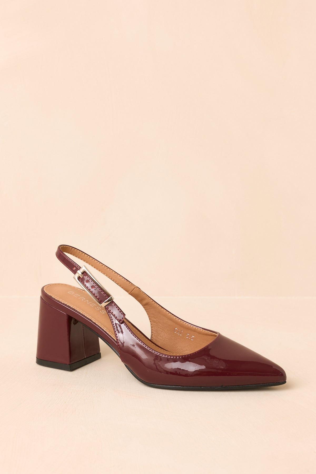 Cloud Nine Nights Wine Patent Slingback Block Heels