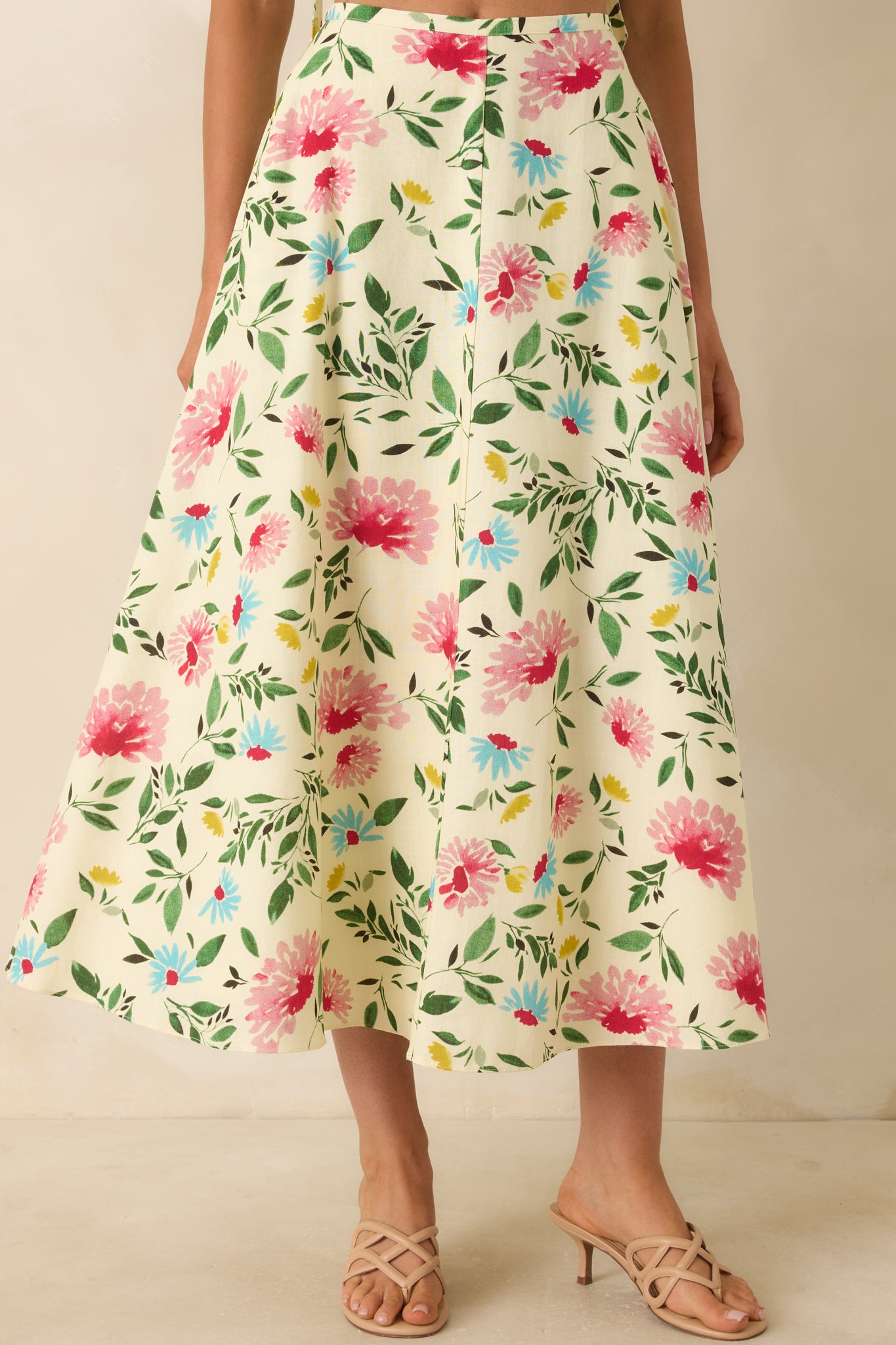 multicolor floral embroidered dress FARM Rio Multicolor Embroidered Euroflax Premium Linen Midi Dress, MULTI / XS