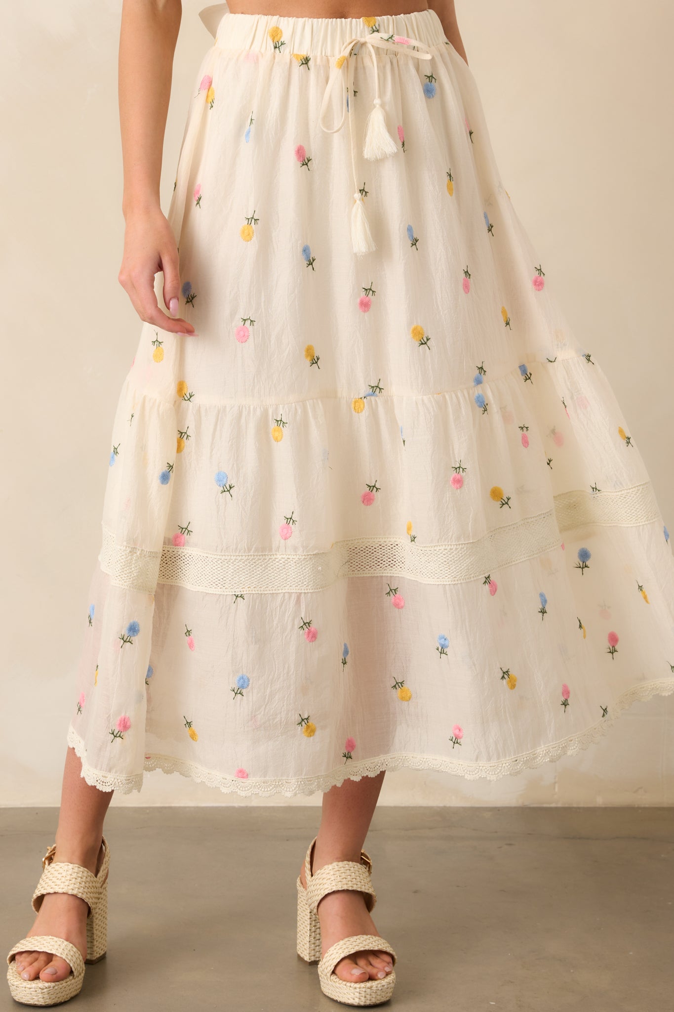 embroidered skirts and dresses Hand Embroidered Pleated Linen Skirt MIA, Wedding Guest Dress, Custom Fit