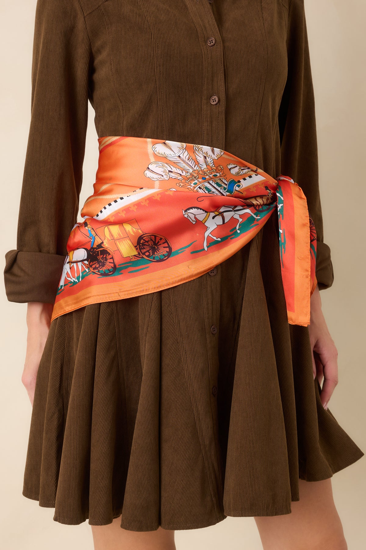 A Royal Journey Orange and Turquoise Scarf