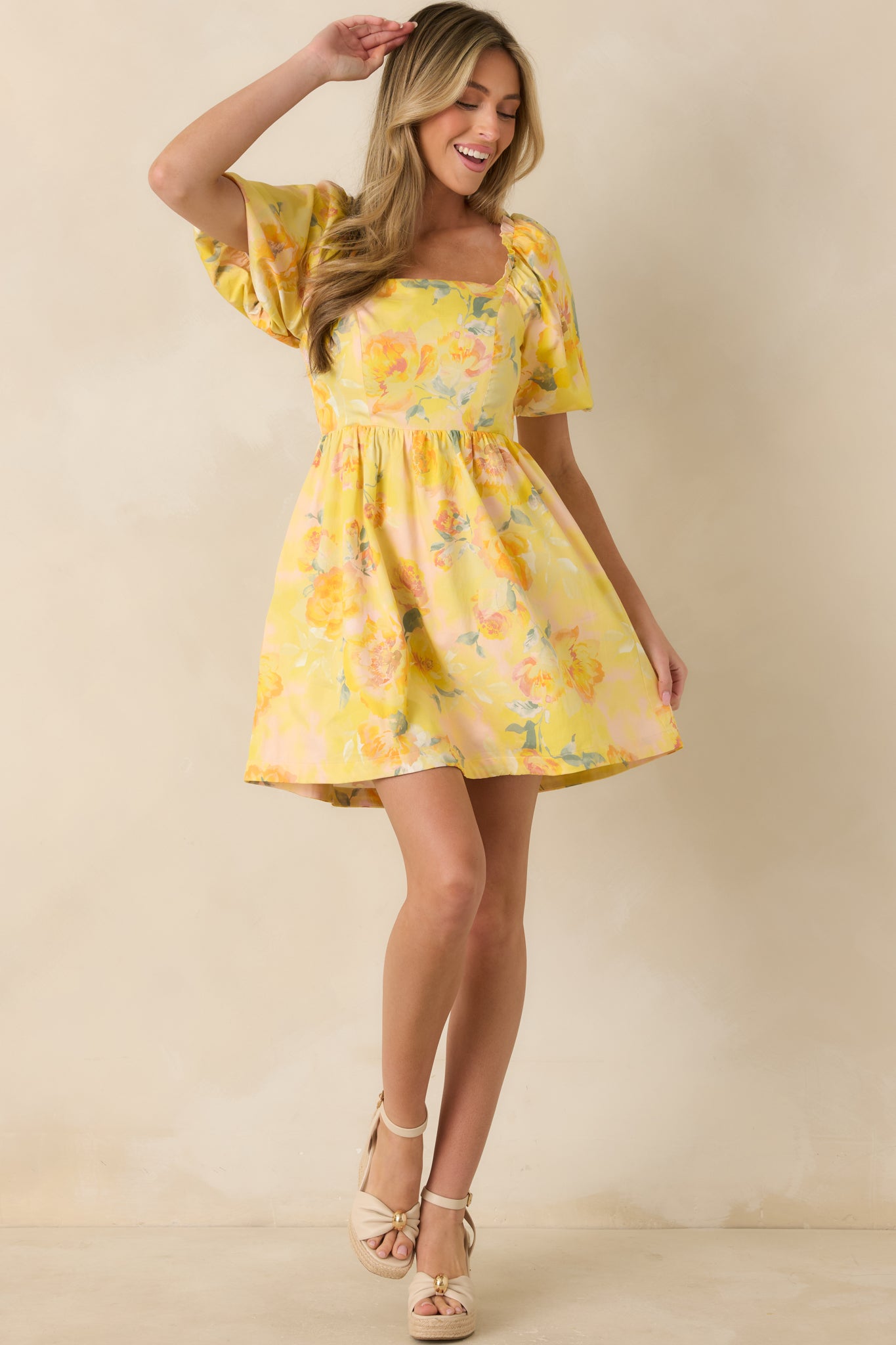 Women's Eloise Butter Yellow Multi Floral Cotton Mini Dress | Size: S | Red Dress Women's Eloise Butter Yellow Multi Floral Cotton Mini Dress | Size: S | Red Dress
