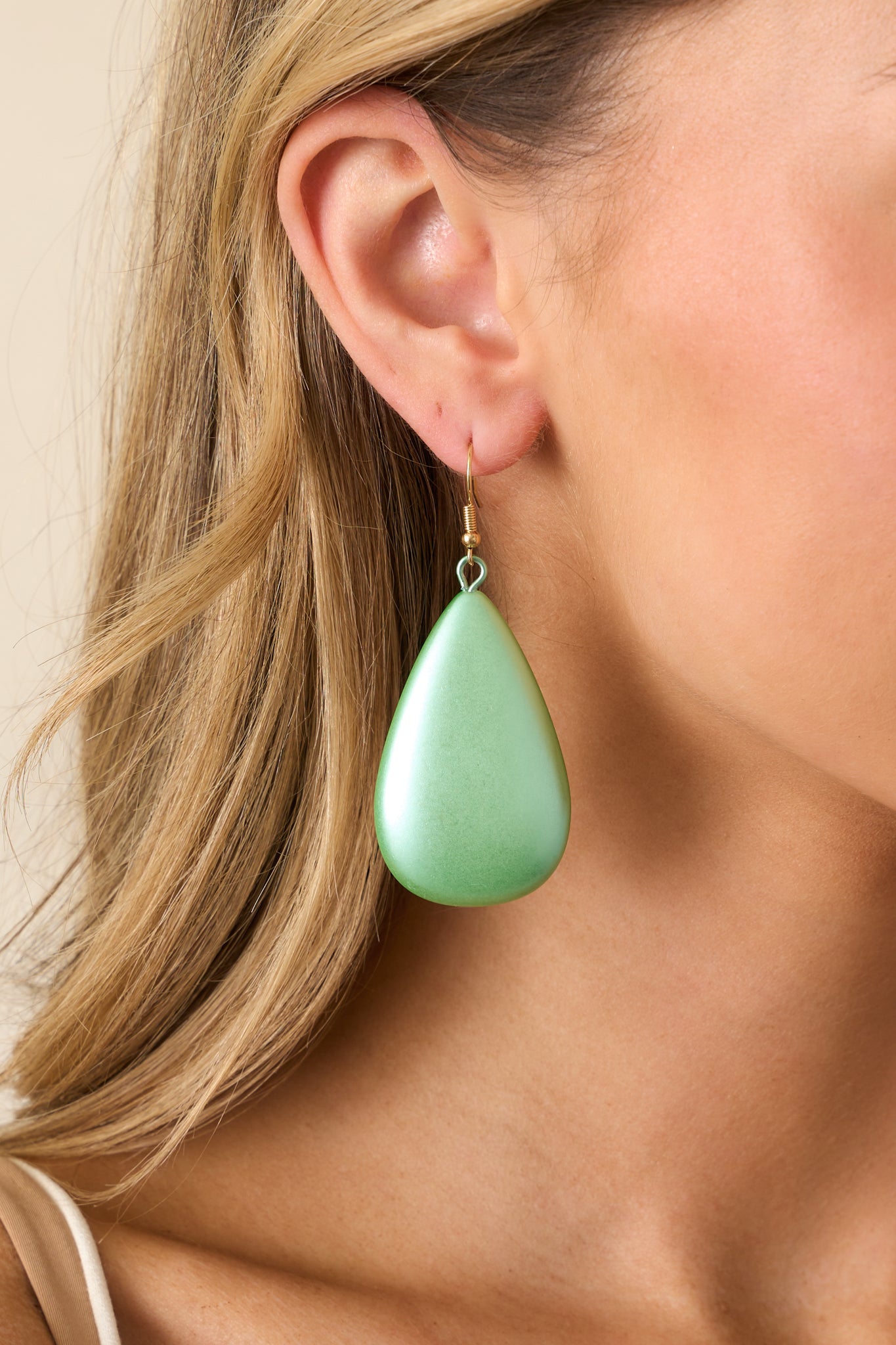 Pure Joy Mint Oval Drop Earrings