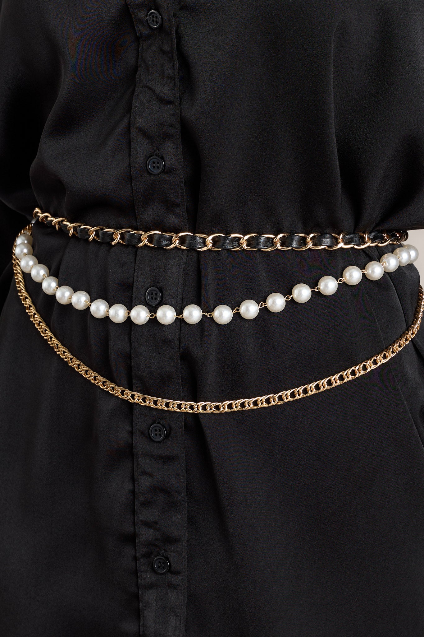 Gold & Pearl Layered Chain Belt - All Accessories Gold & Pearl Layered Chain Belt - All Accessories