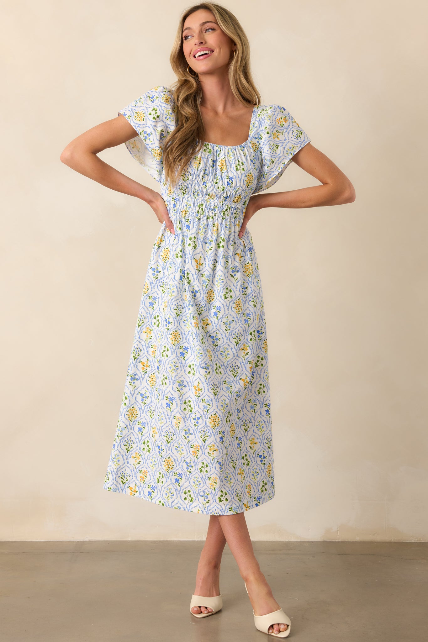 minkpink floral midi dress MINKPINK Celina Mesh Midi Dress in White,Pink