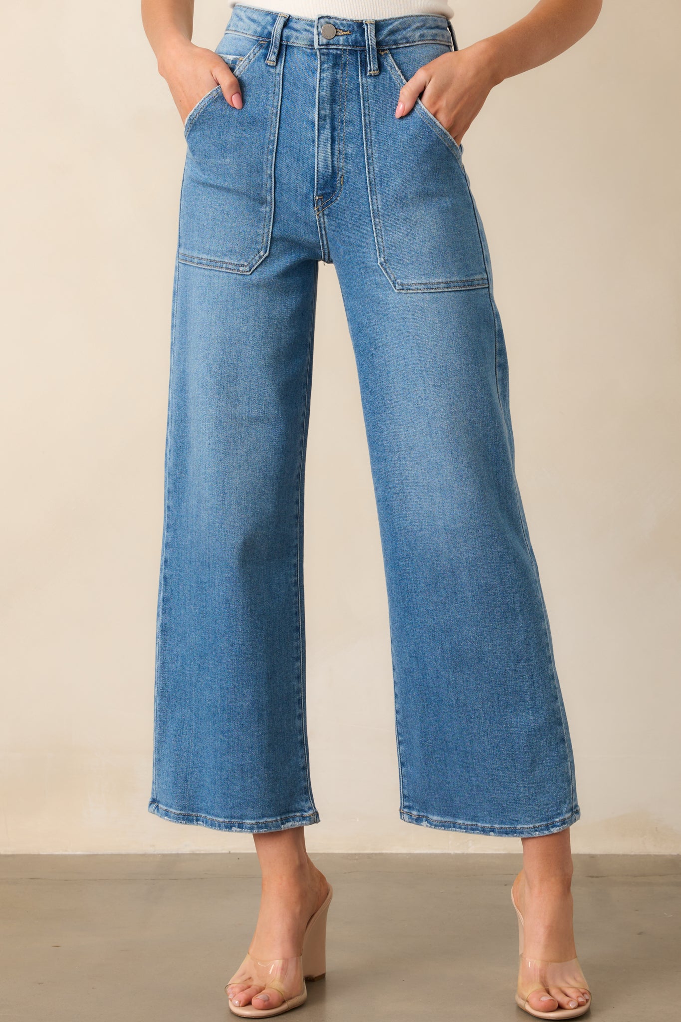 Something Amazing Medium Wash Wide Leg Jeans