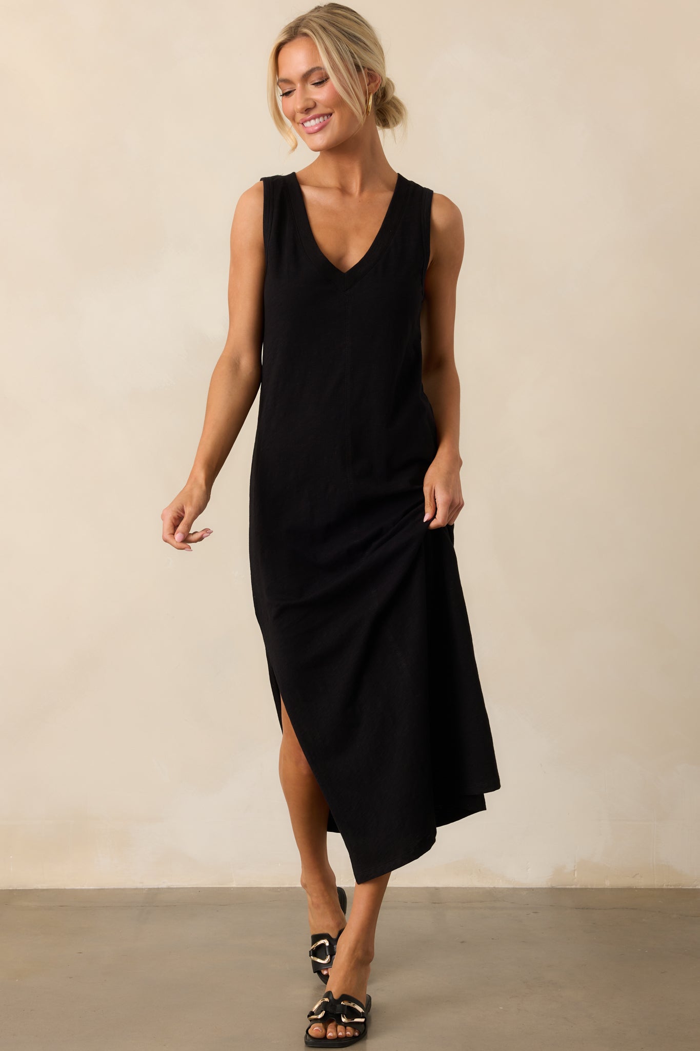 Z Supply Palisades Midi Dress In Black | Red Dress Z Supply Palisades Midi Dress In Black | Red Dress