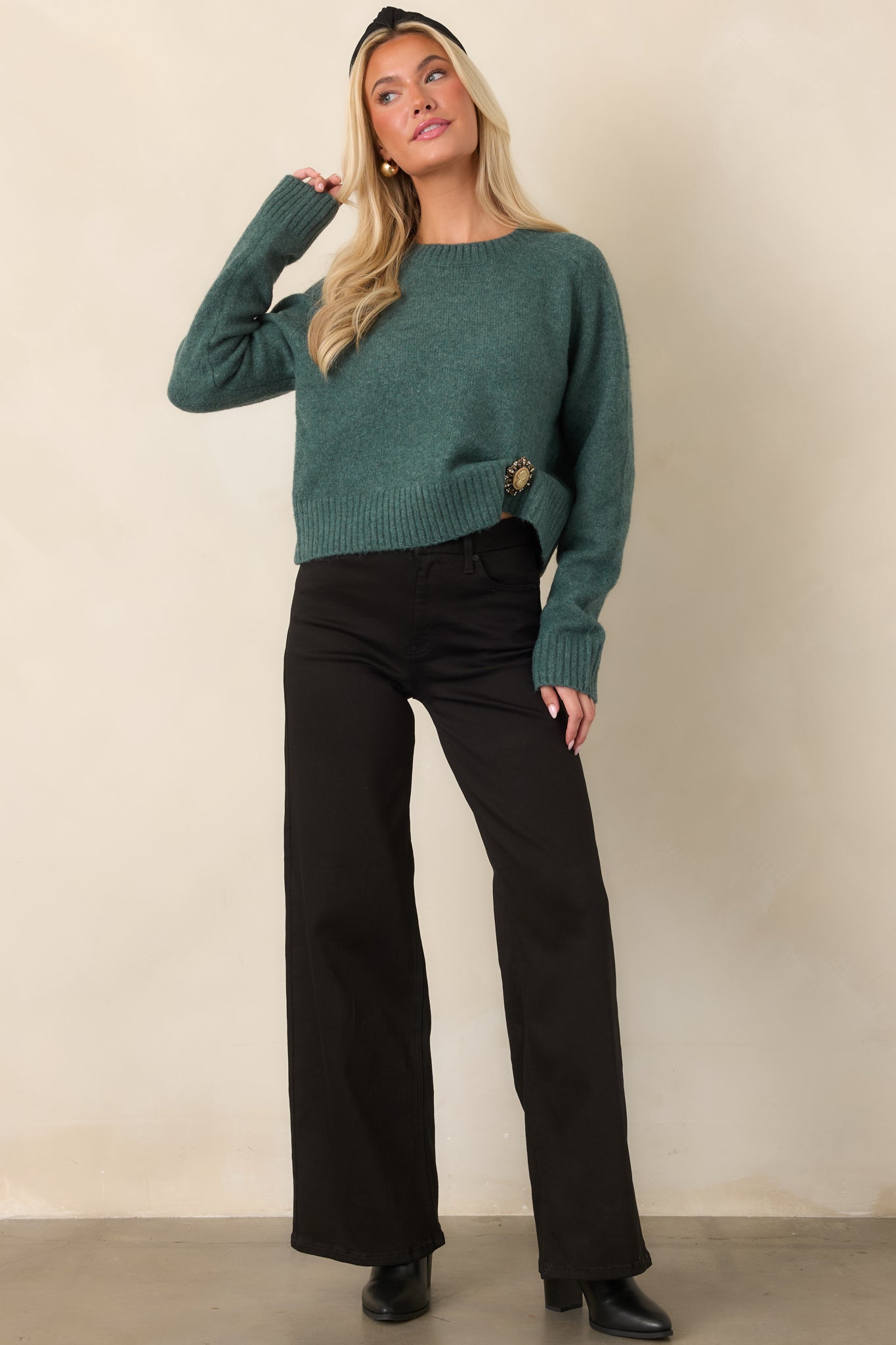 Get Ahead of It Black High Rise Wide Leg Jeans