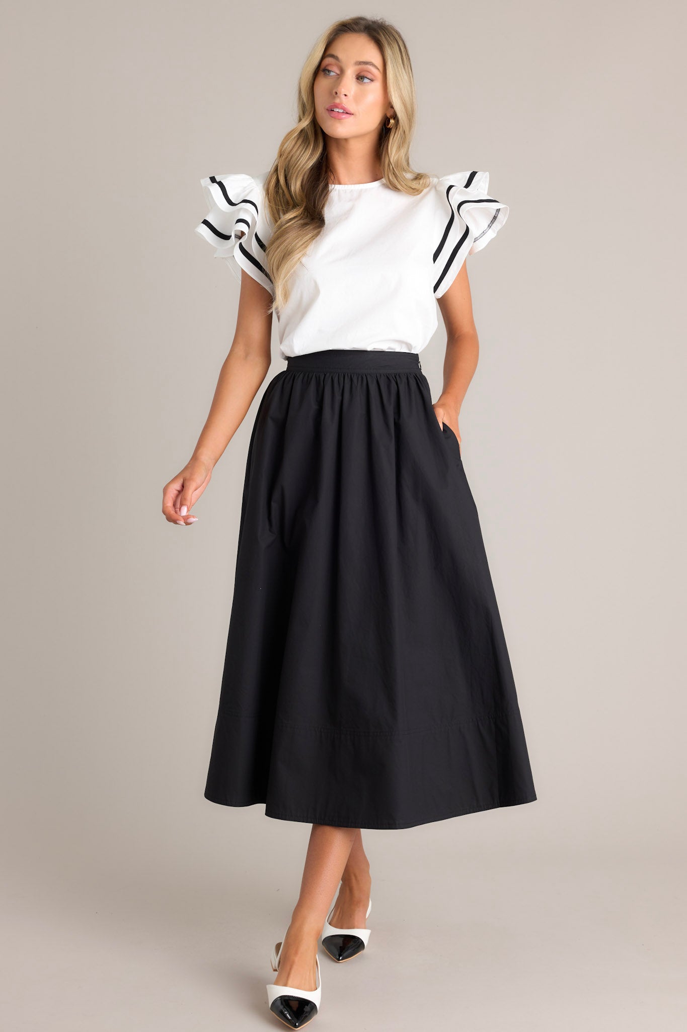 White Flutter Sleeve Top - All Tops White Flutter Sleeve Top - All Tops