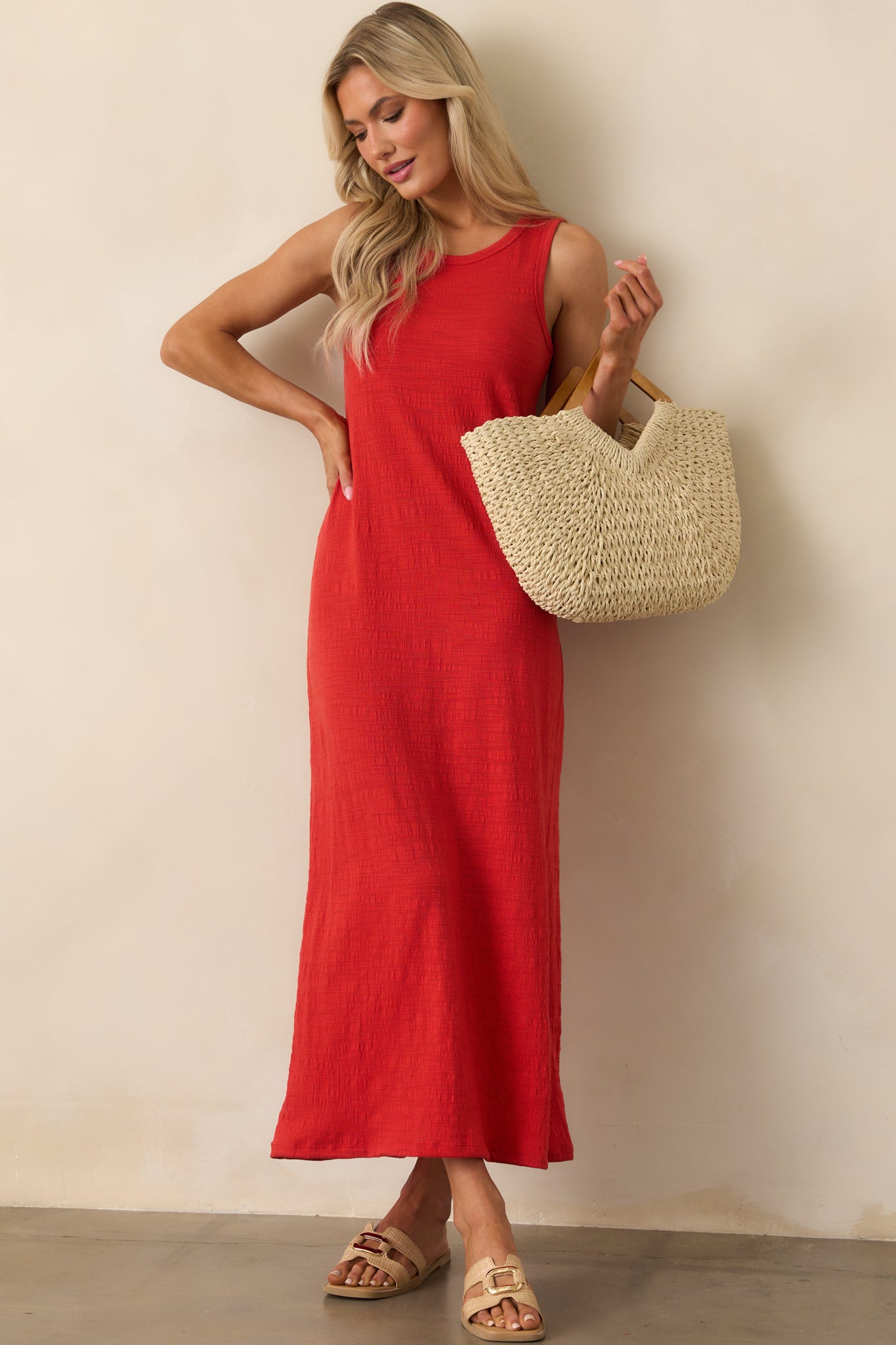 Z Supply Mystic Textured Midi Dress In Red Cotton Z Supply Mystic Textured Midi Dress In Red Cotton