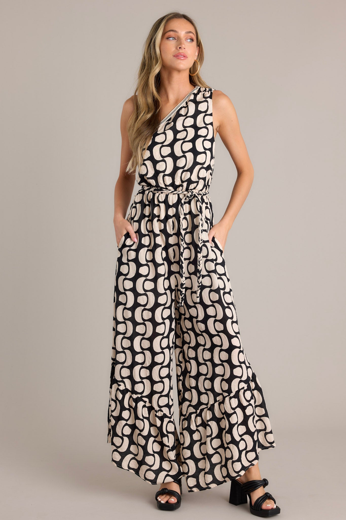 One Shoulder Jumpsuit In Black