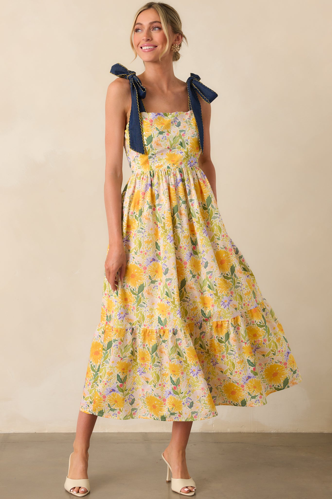 Yellow Floral Cotton Maxi Dress - Floral Dresses | Red Dress Yellow Floral Cotton Maxi Dress - Floral Dresses | Red Dress