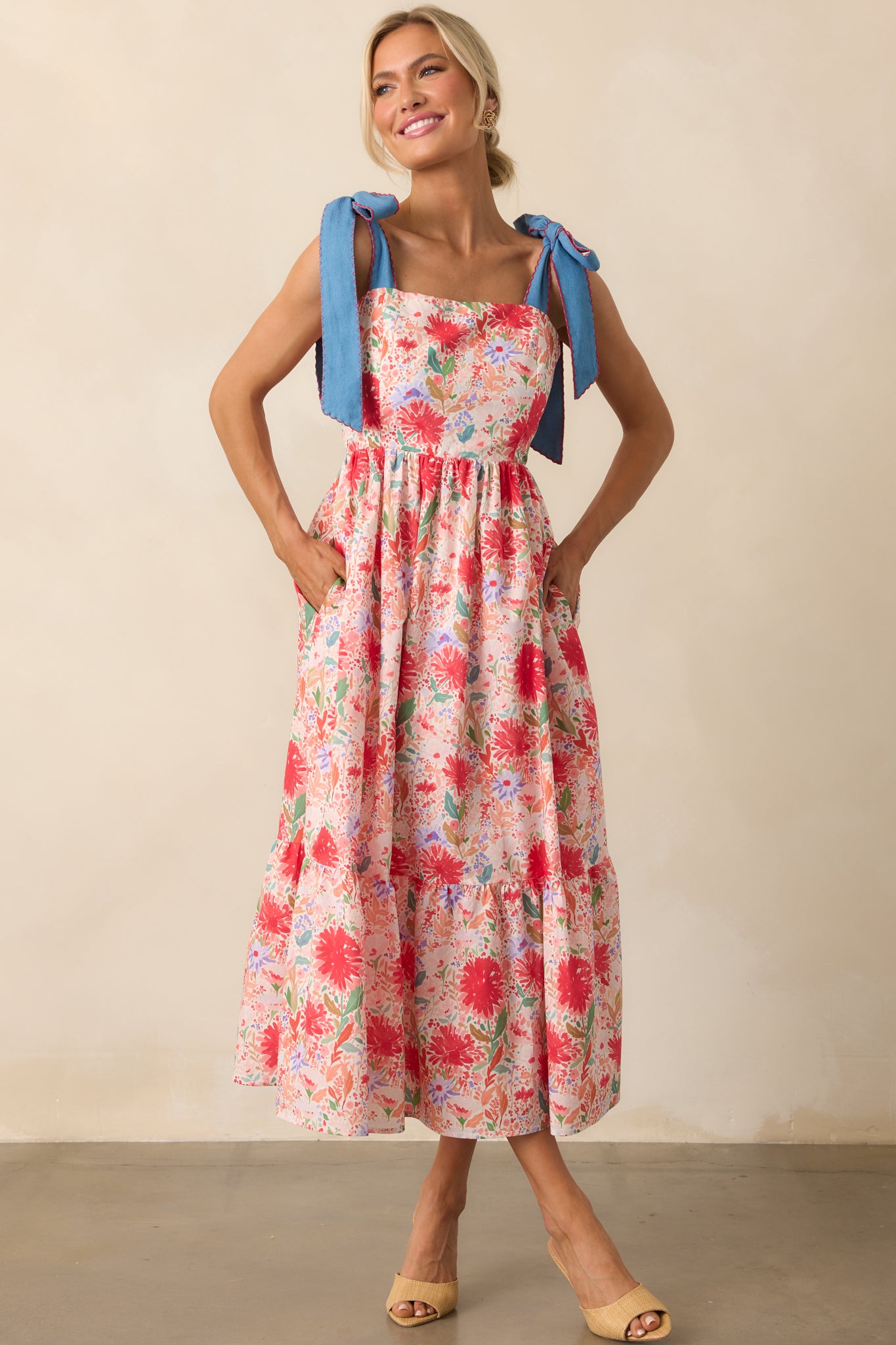 Red Floral Cotton Maxi Dress - Floral Dresses | Red Dress Red Floral Cotton Maxi Dress - Floral Dresses | Red Dress