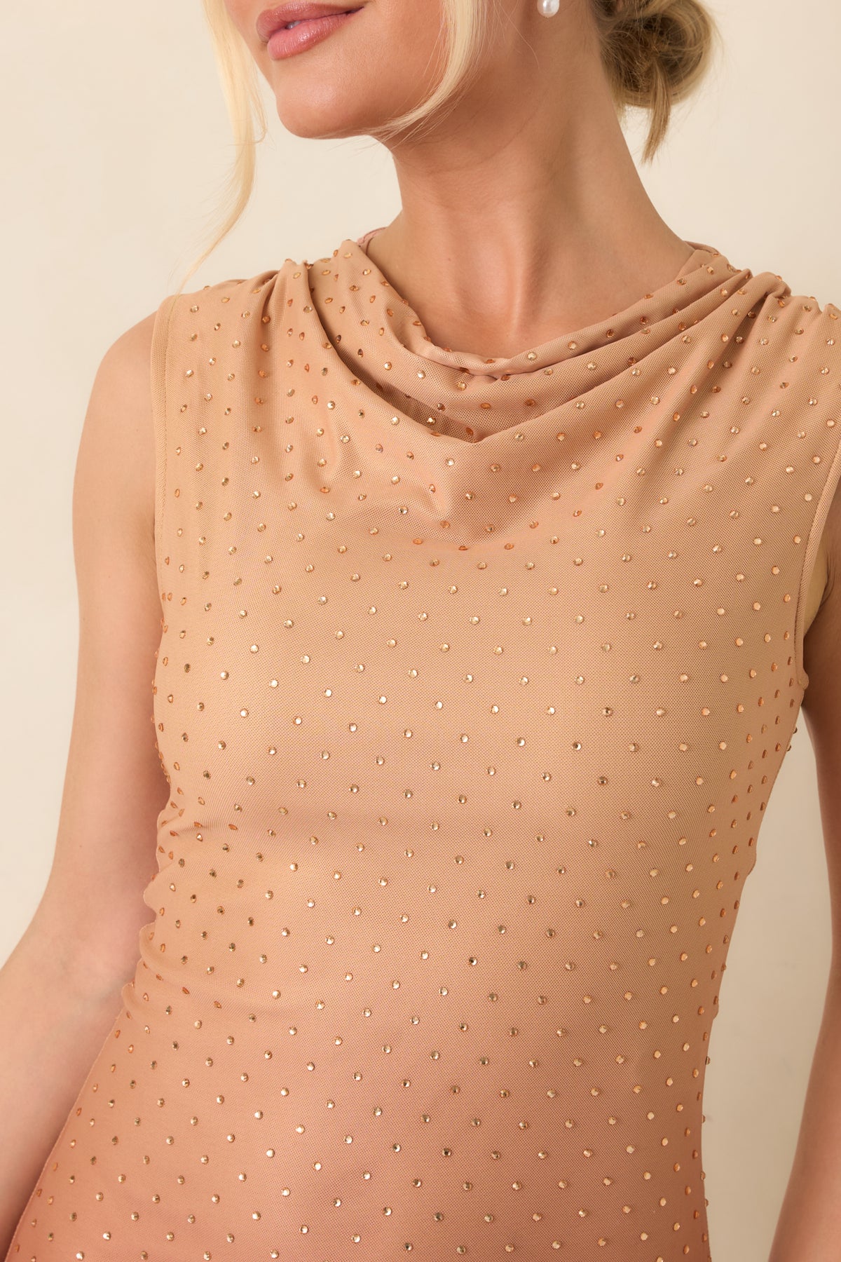 In the Last Light Rust Ombré Rhinestone Maxi Dress