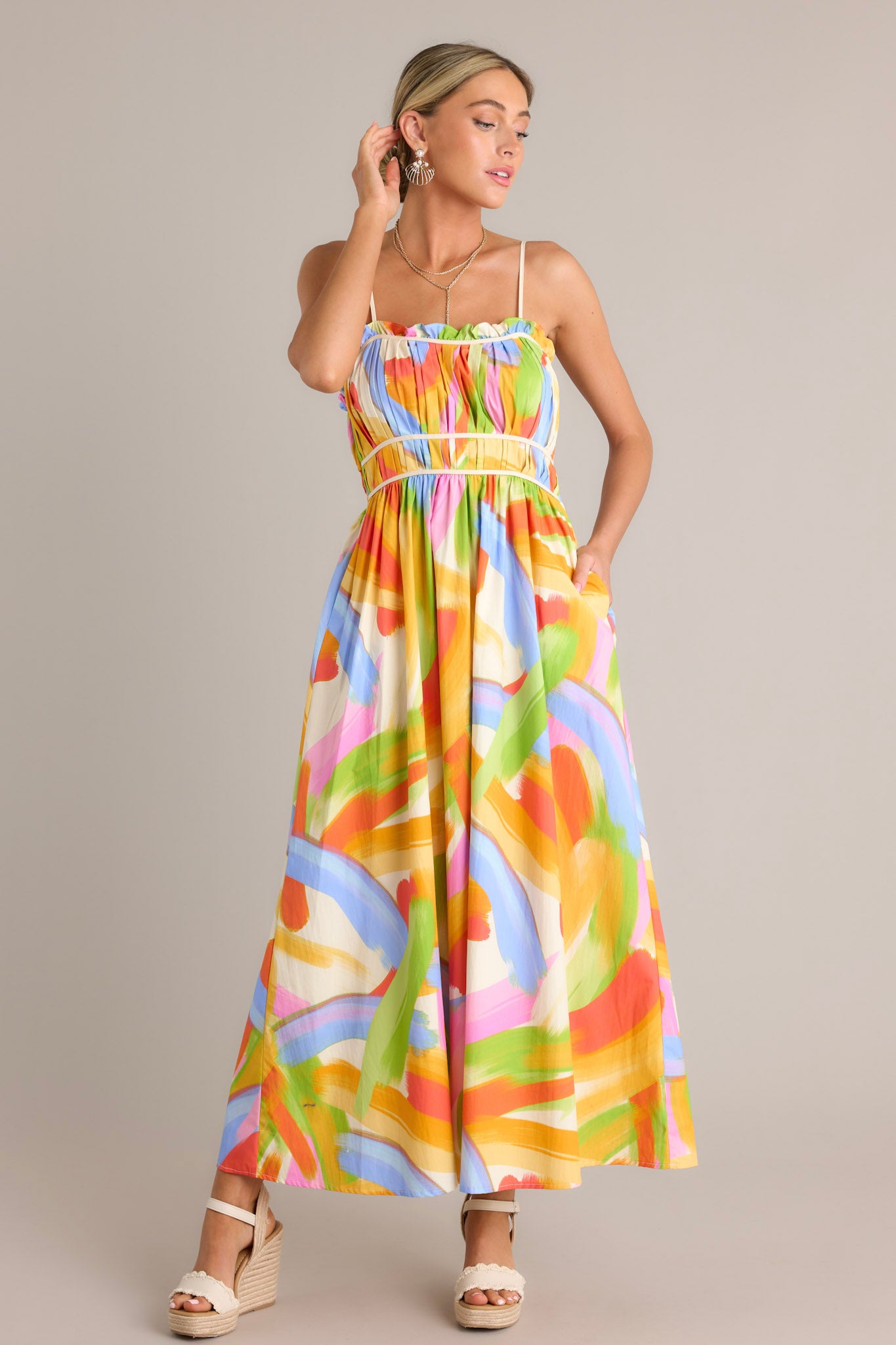 100% Cotton Yellow Multi Print Maxi Dress - All Dresses | Red Dress 100% Cotton Yellow Multi Print Maxi Dress - All Dresses | Red Dress