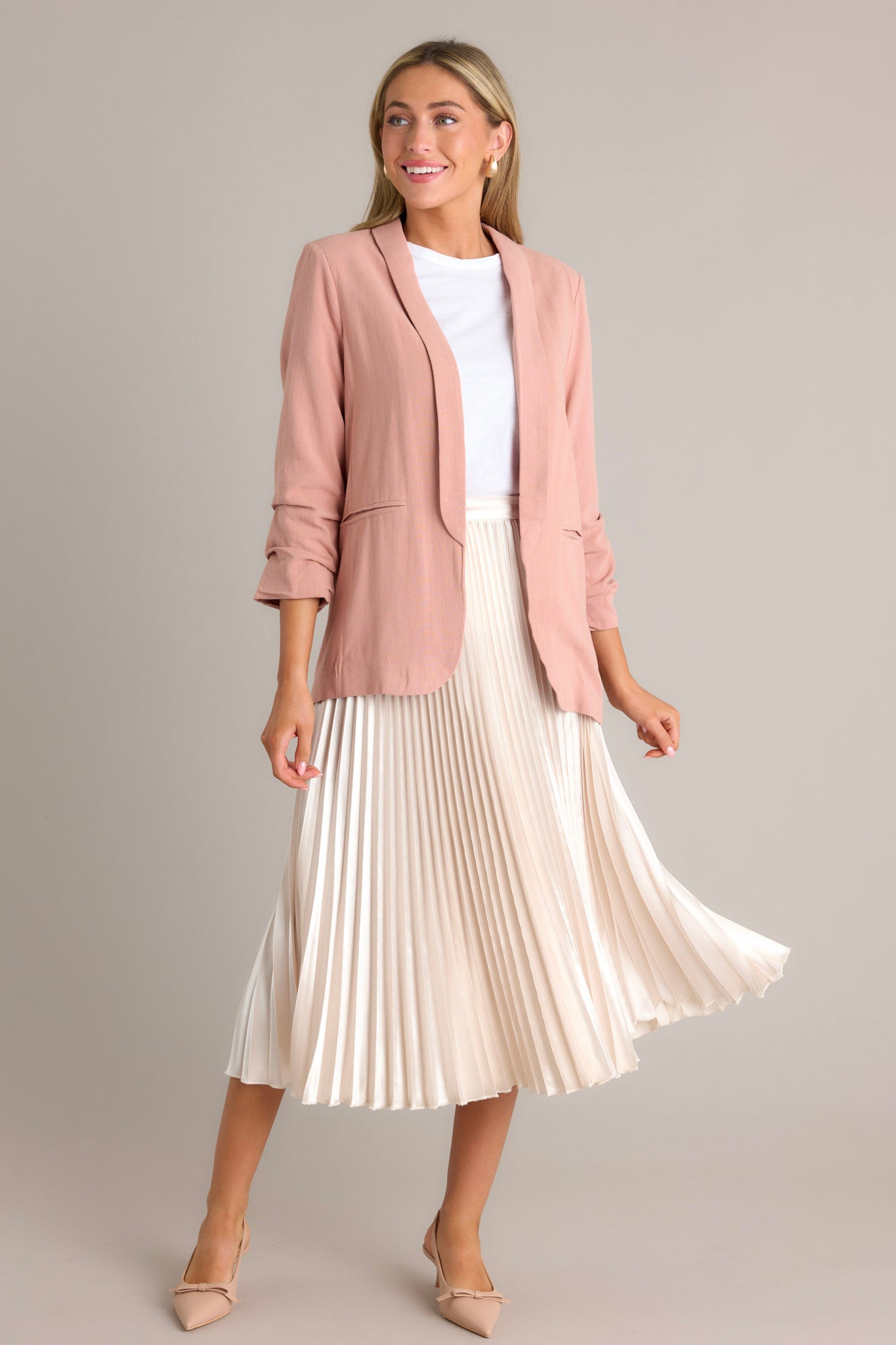 pink blazer with white dress White and Pink - In honour of Mother's day