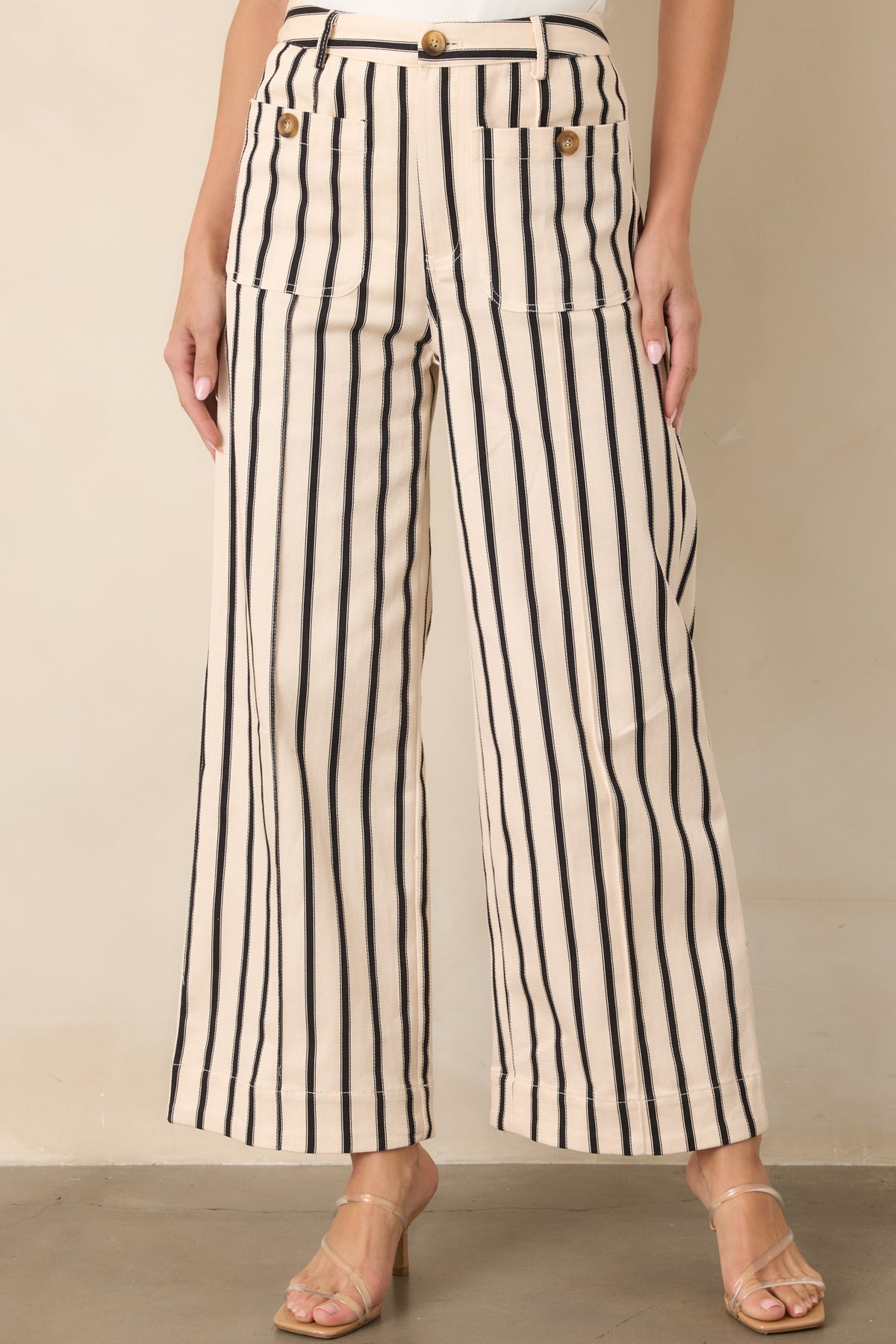 Leading the Way Black Stripe Cotton Pants