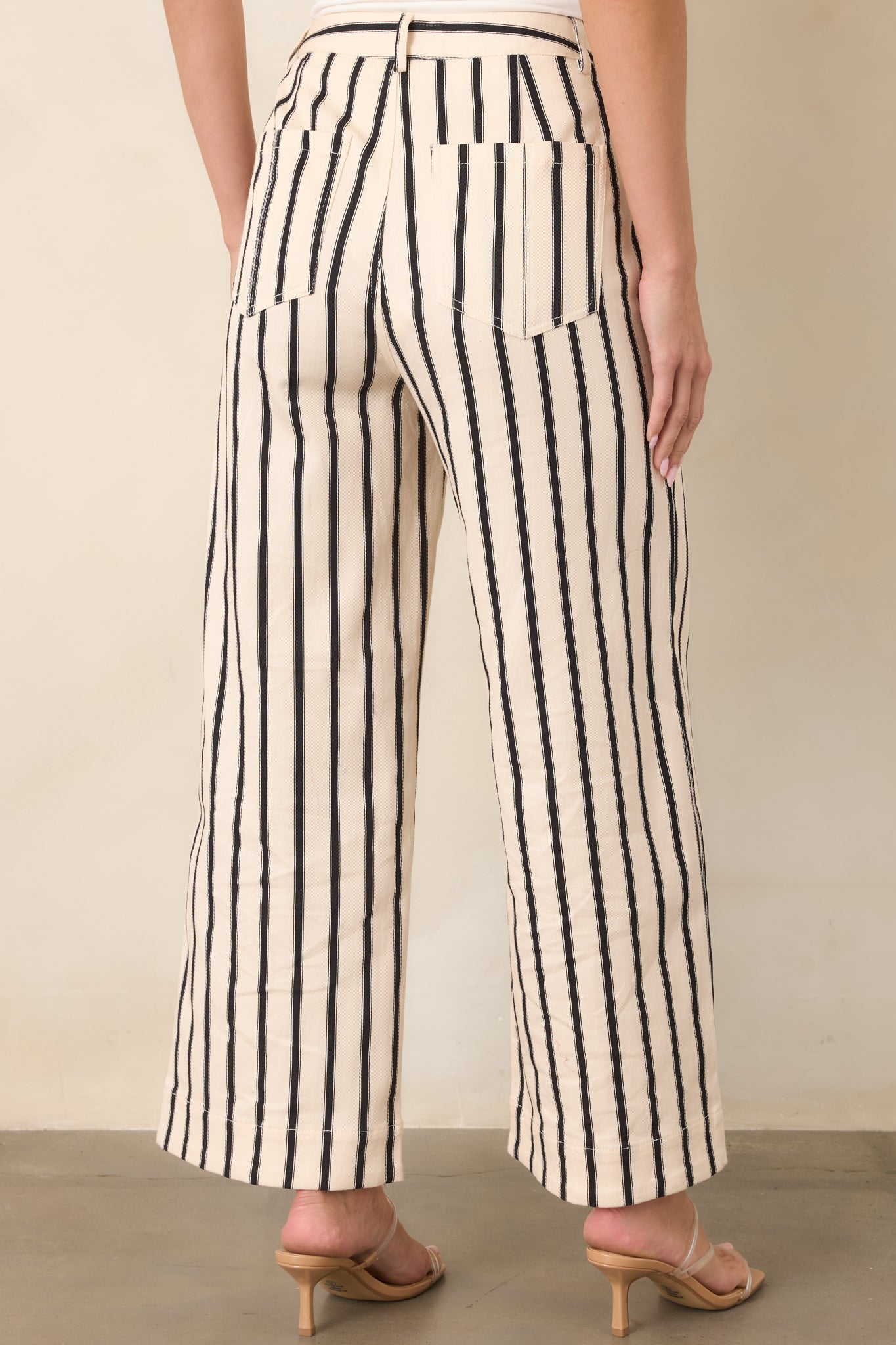 Leading the Way Black Stripe Cotton Pants