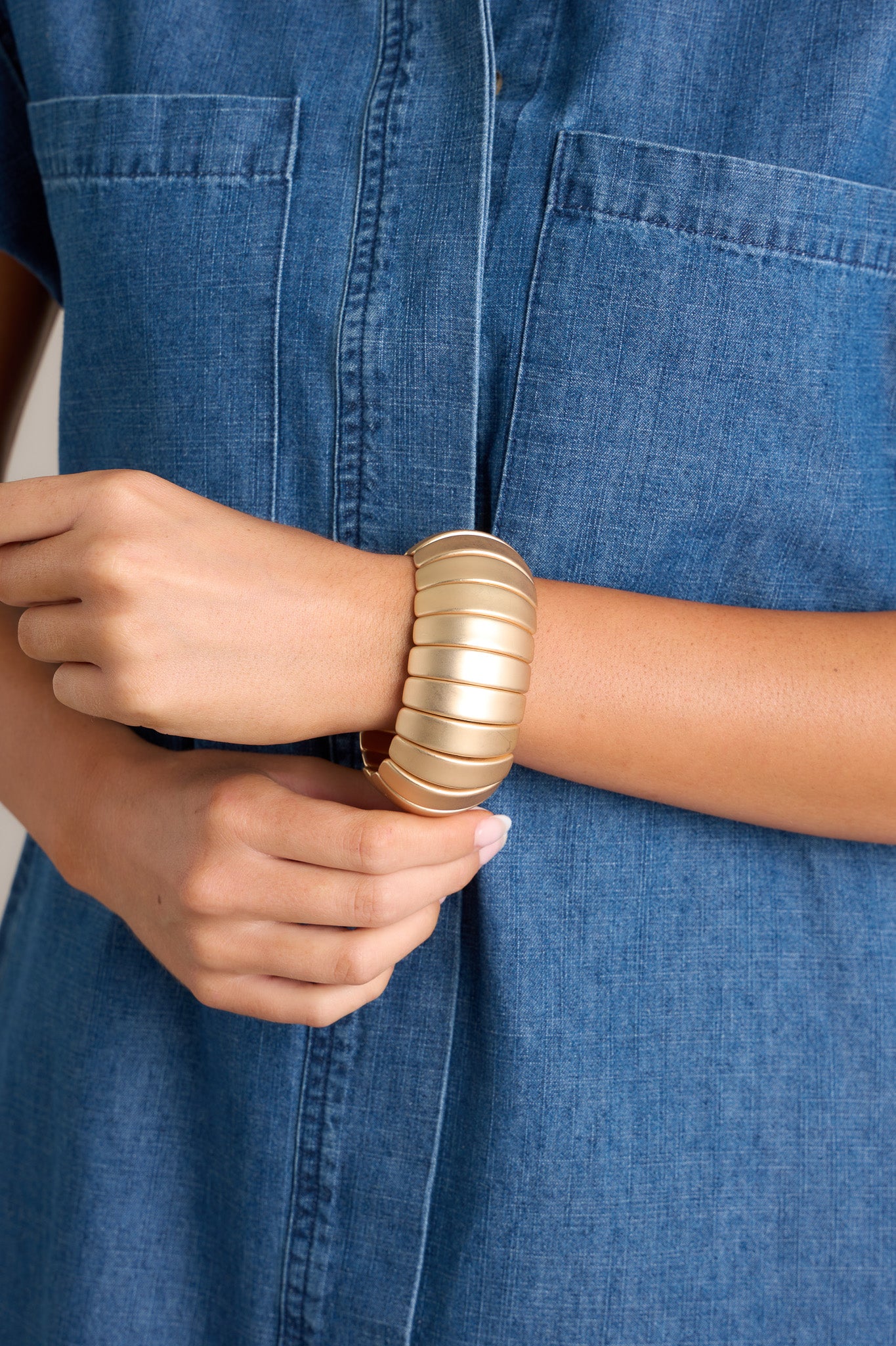 Large Matte Gold Bracelet - All Bracelets | Red Dress Large Matte Gold Bracelet - All Bracelets | Red Dress