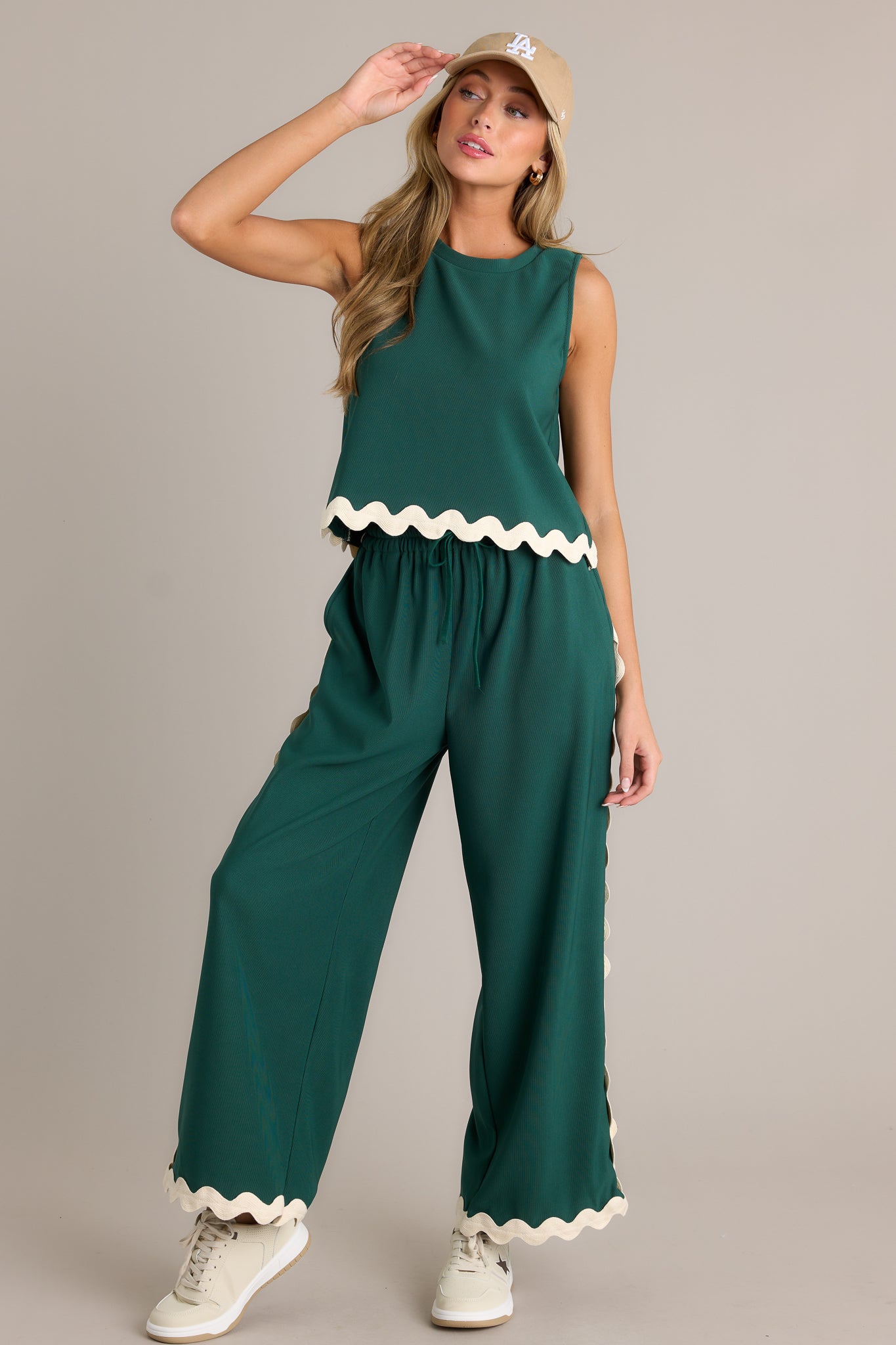 Gracia Hunter Green Print Pant