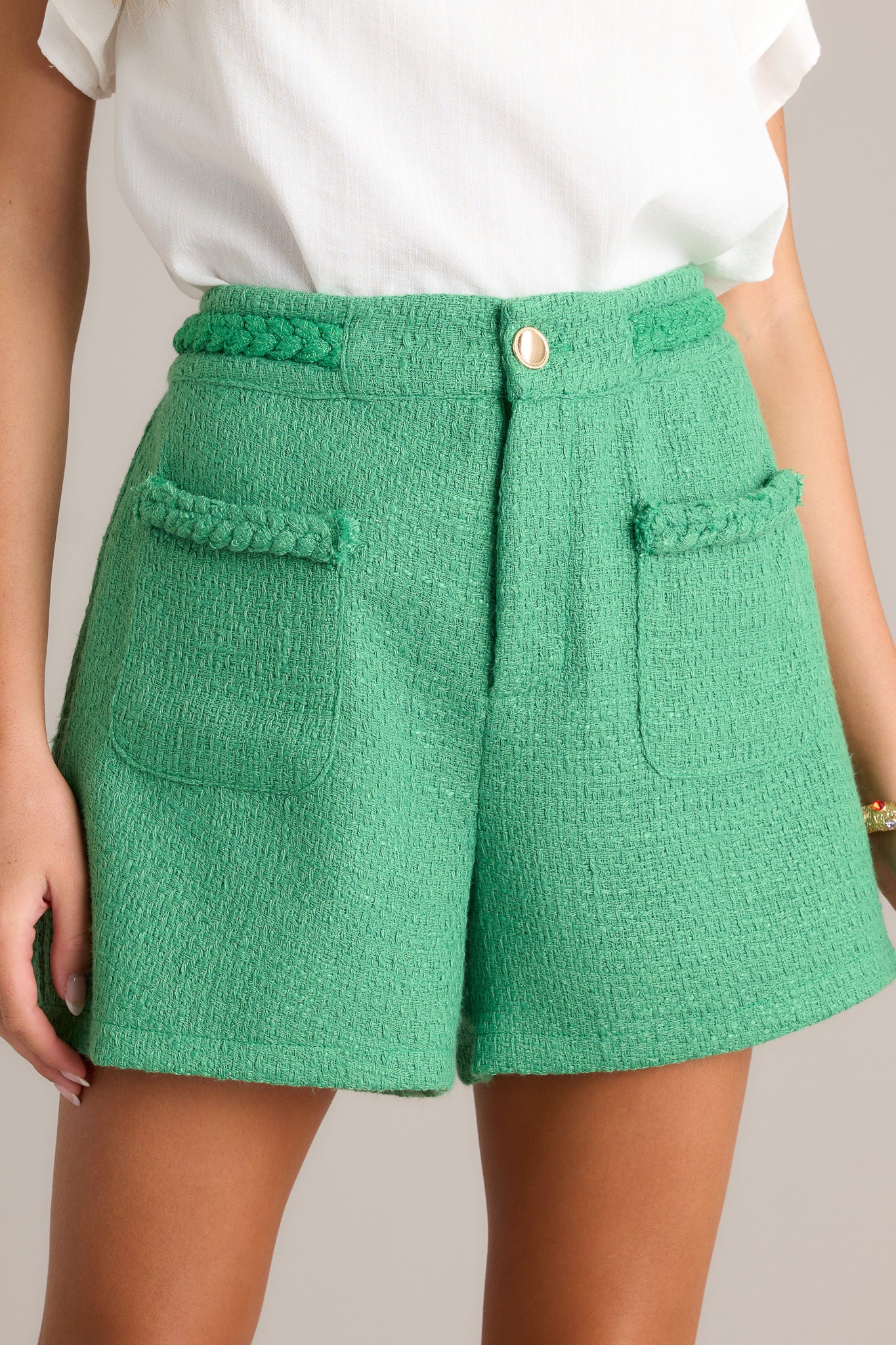 tweed dress shorts Navy Tweed Houndstooth Shorts - All Bottoms