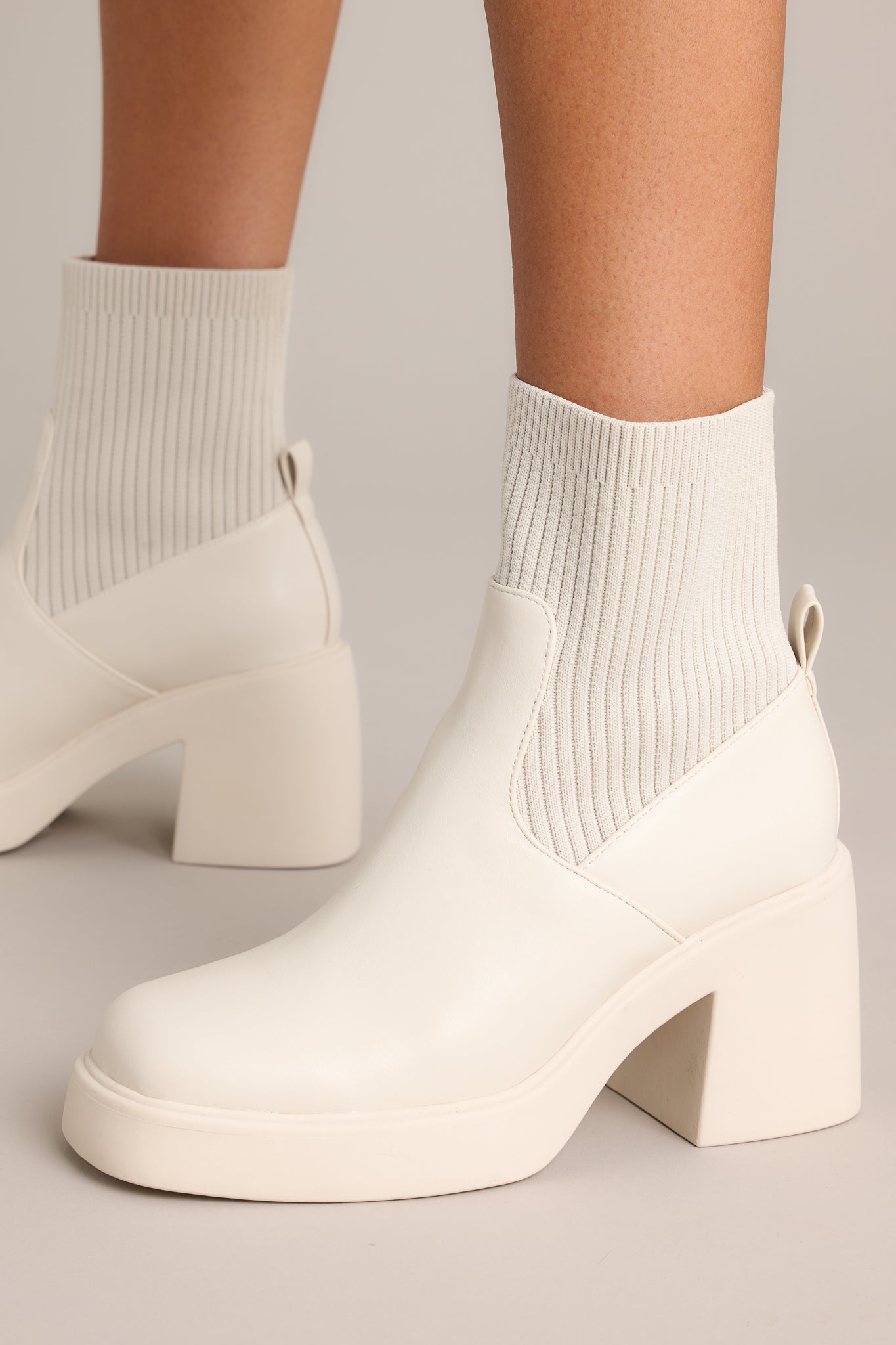 Knockout Ivory Boots - Ankle Booties Knockout Ivory Boots - Ankle Booties