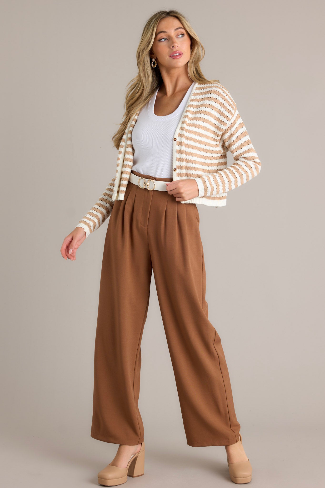 Sweet Serendipity Tan Long Sleeve Knit Cardigan - Main Image