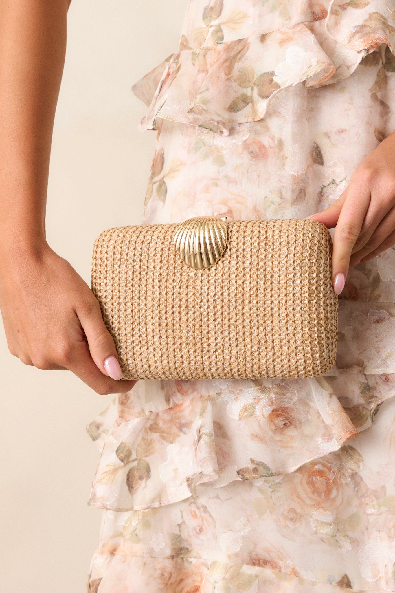 Natural Beige Woven Clutch - All Accessories | Red Dress Natural Beige Woven Clutch - All Accessories | Red Dress