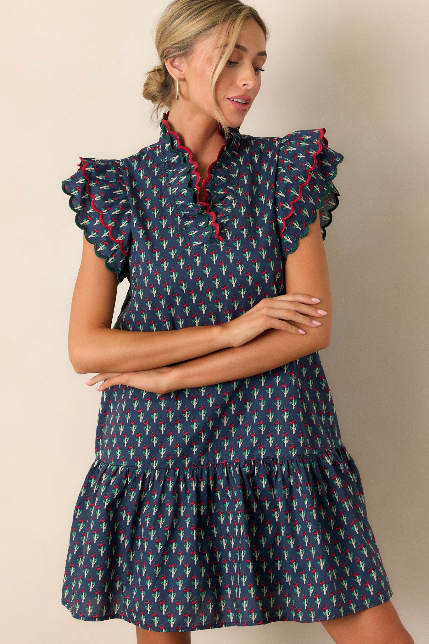 What Once Was 100% Cotton Navy Floral Mini Dress What Once Was 100% Cotton Navy Floral Mini Dress