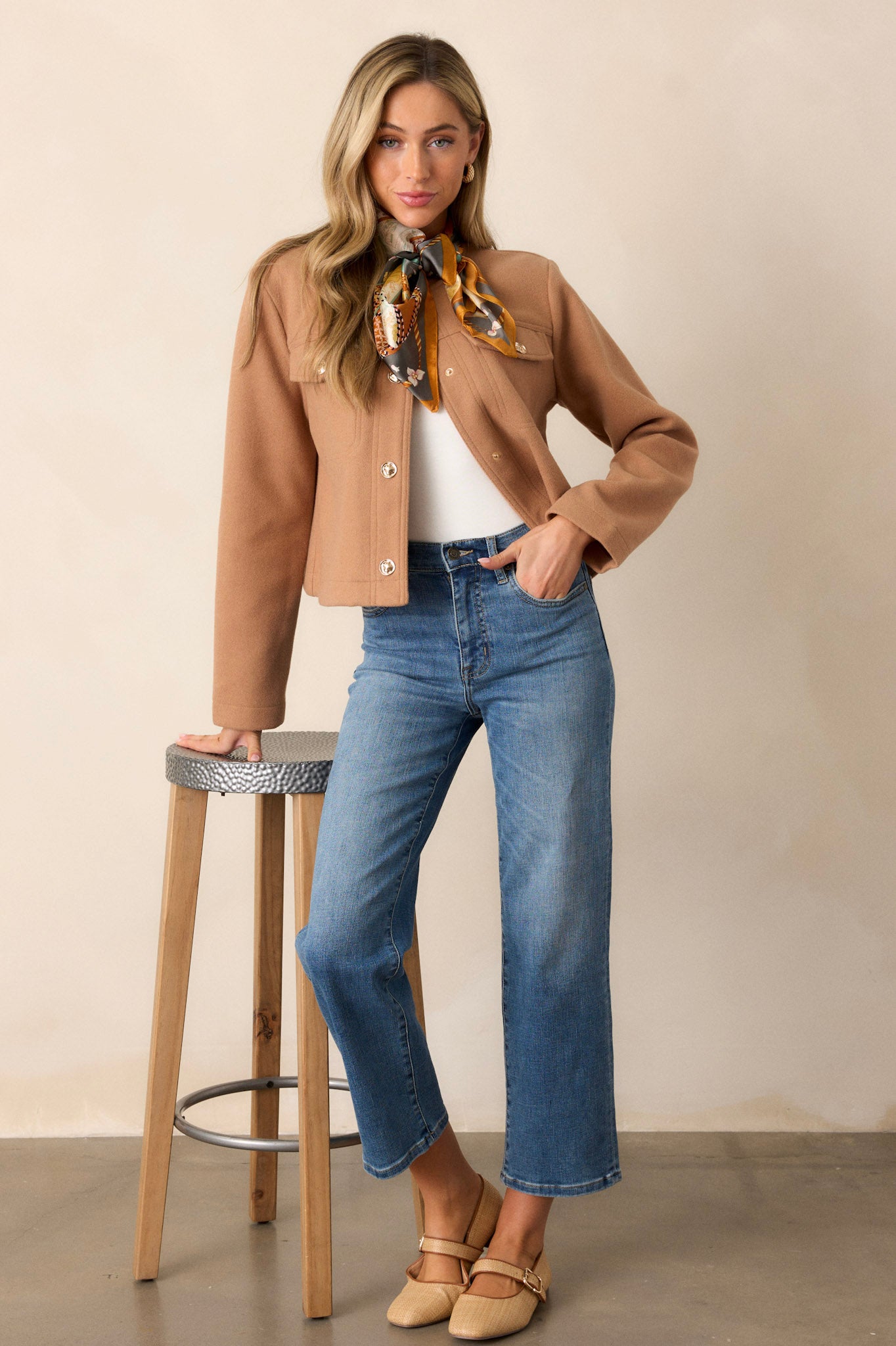 Camel Brown Cropped Tweed Jacket - All Outerwear | Red Dress Camel Brown Cropped Tweed Jacket - All Outerwear | Red Dress
