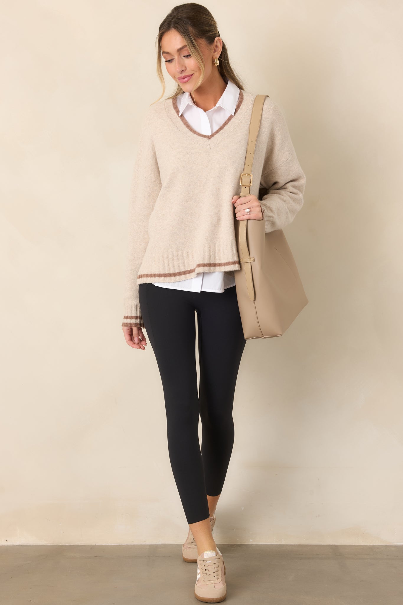 Z Supply Endure Natural Heather V-Neck Sweater