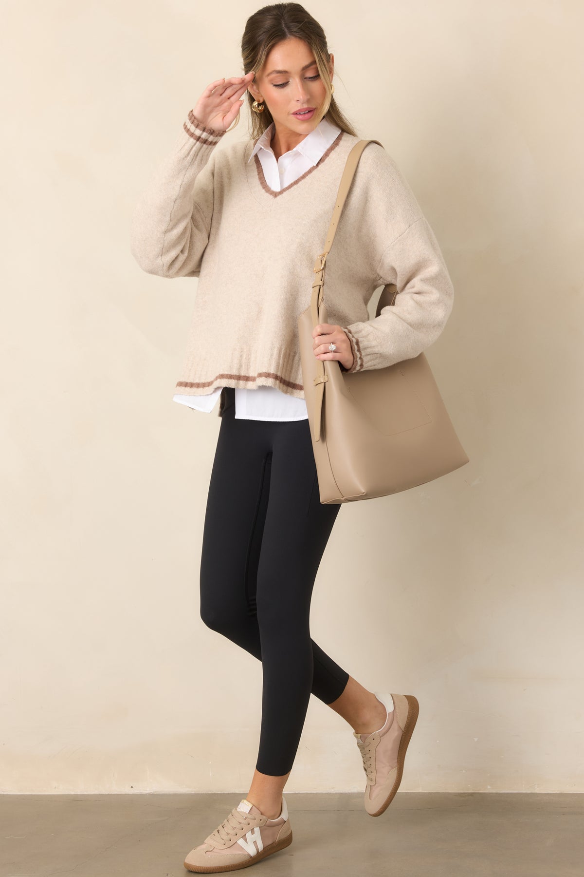Z Supply Endure Natural Heather V-Neck Sweater