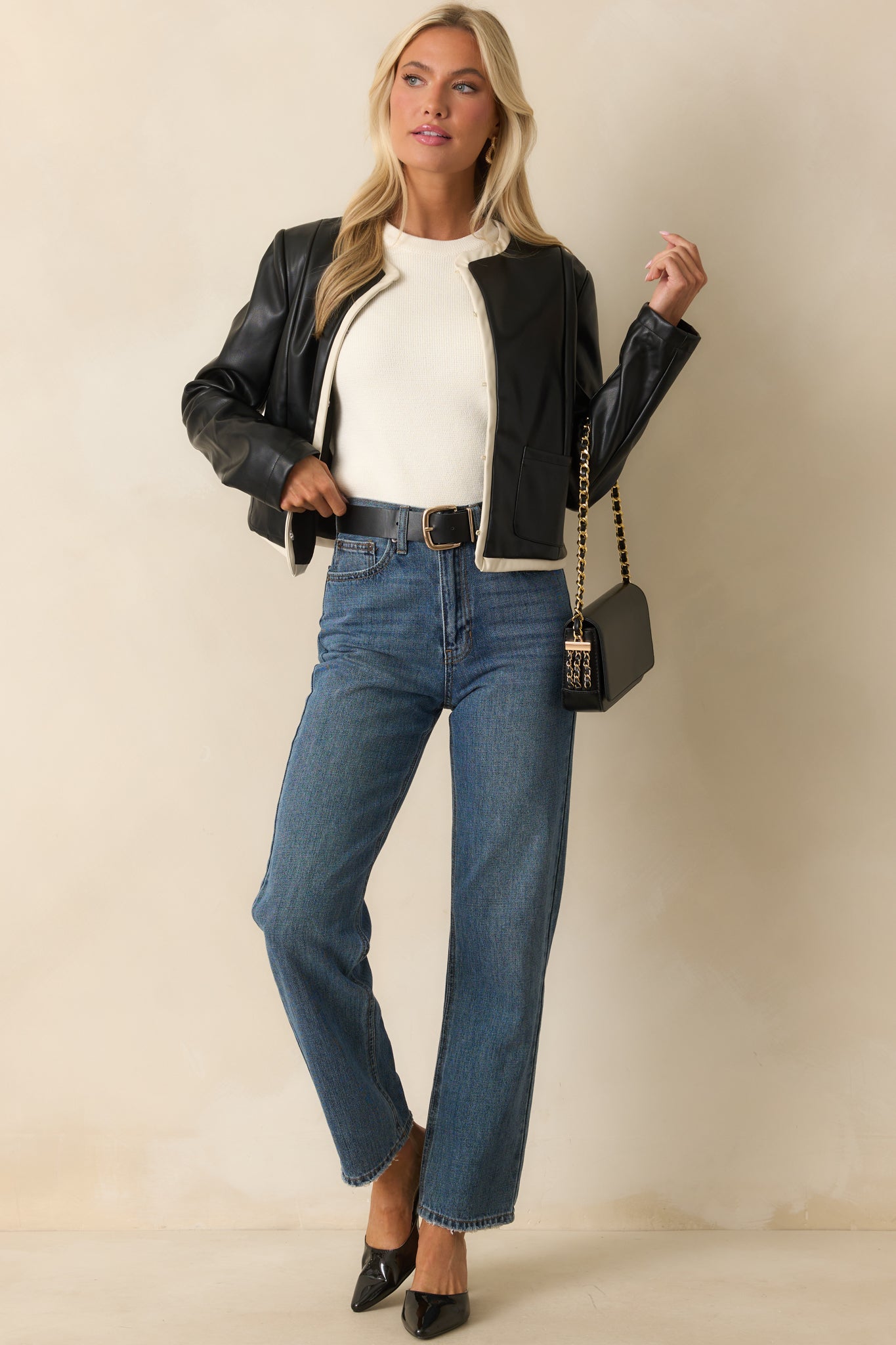 Time For Something New Black Faux Leather Jacket