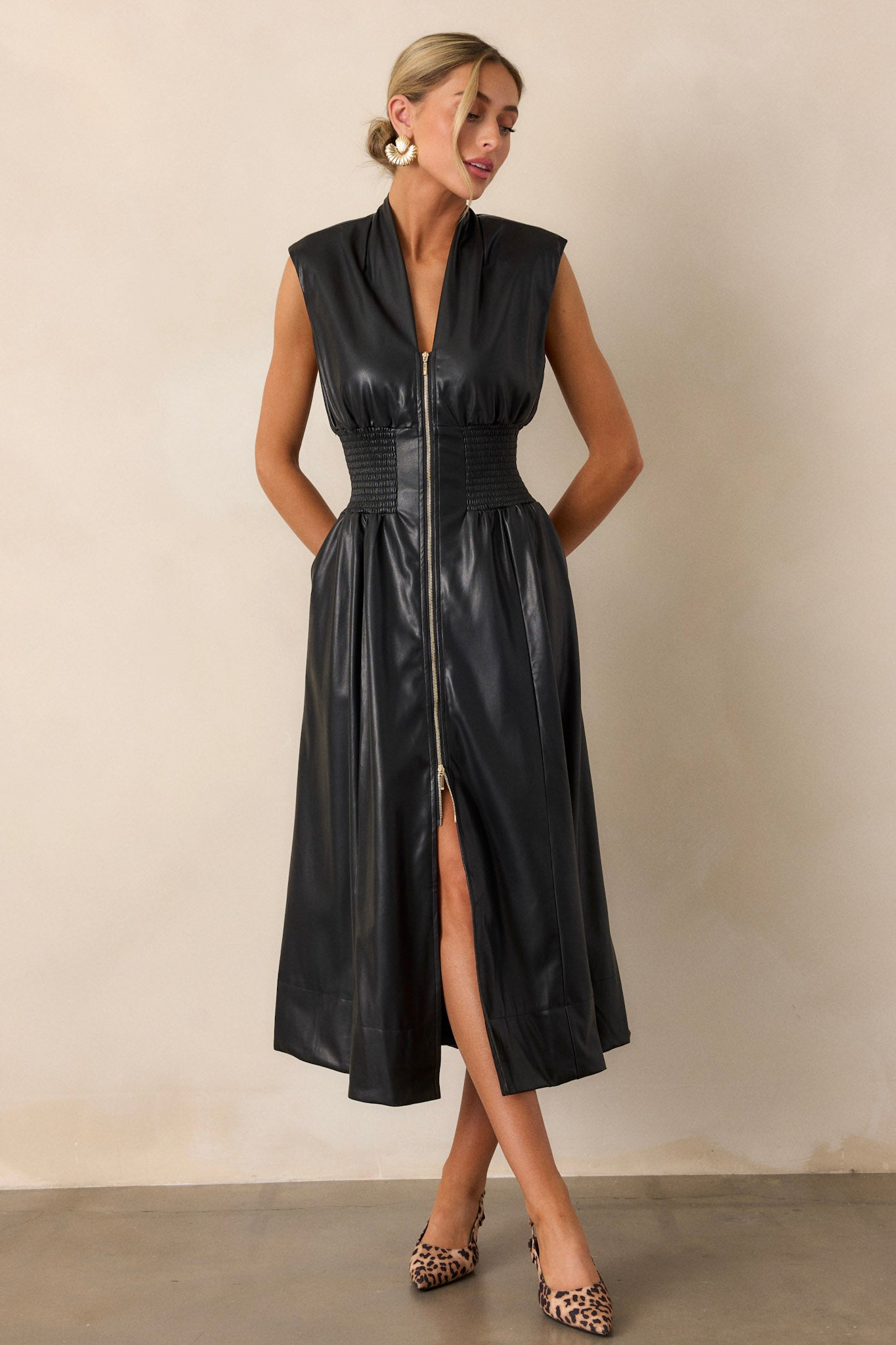 Leather Dress Black Leather Gown Backless Side Slit Bodycon Black Leather Dress STYLORD Boutique Leather Dress Black Leather Gown Backless Side Slit Bodycon Black Leather Dress STYLORD Boutique