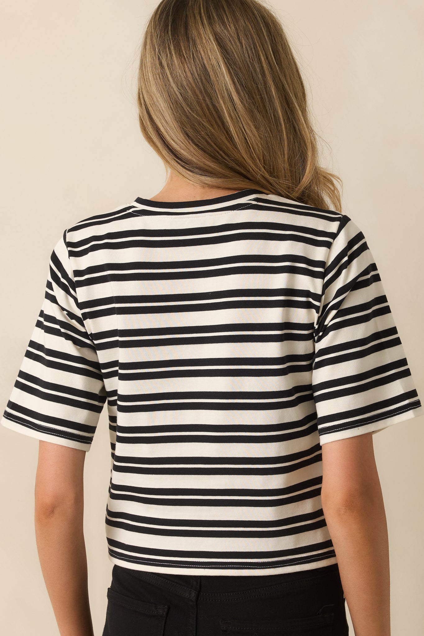 Staple The Label Black Stripe Elara Crop Tee