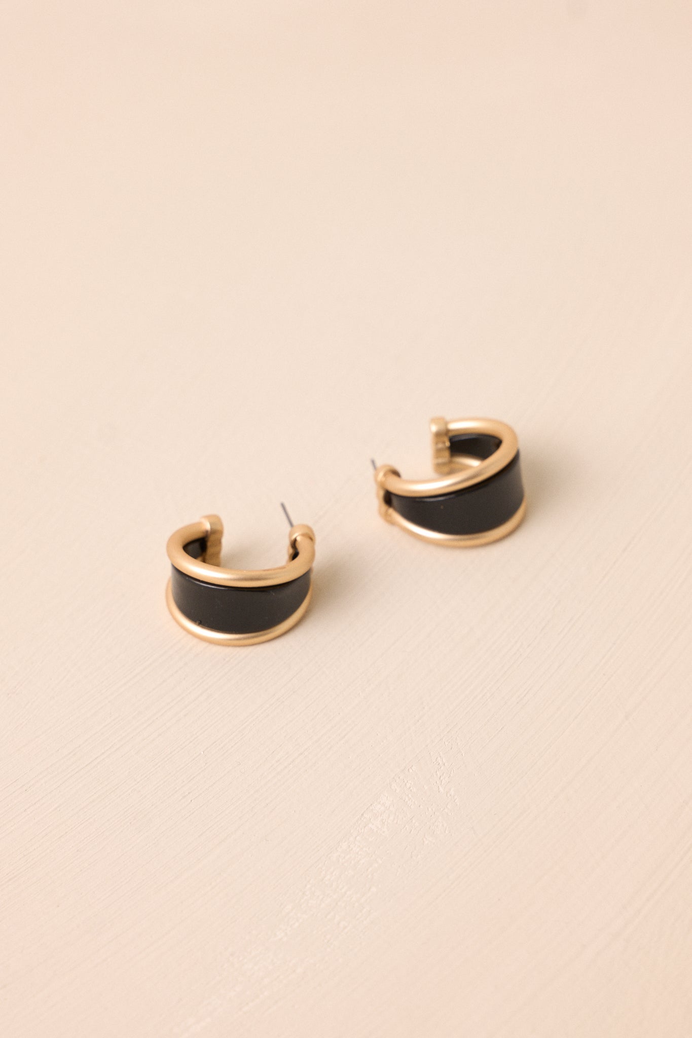Black & Gold Incomplete Hoop Earrings - All Jewelry | Red Dress Black & Gold Incomplete Hoop Earrings - All Jewelry | Red Dress