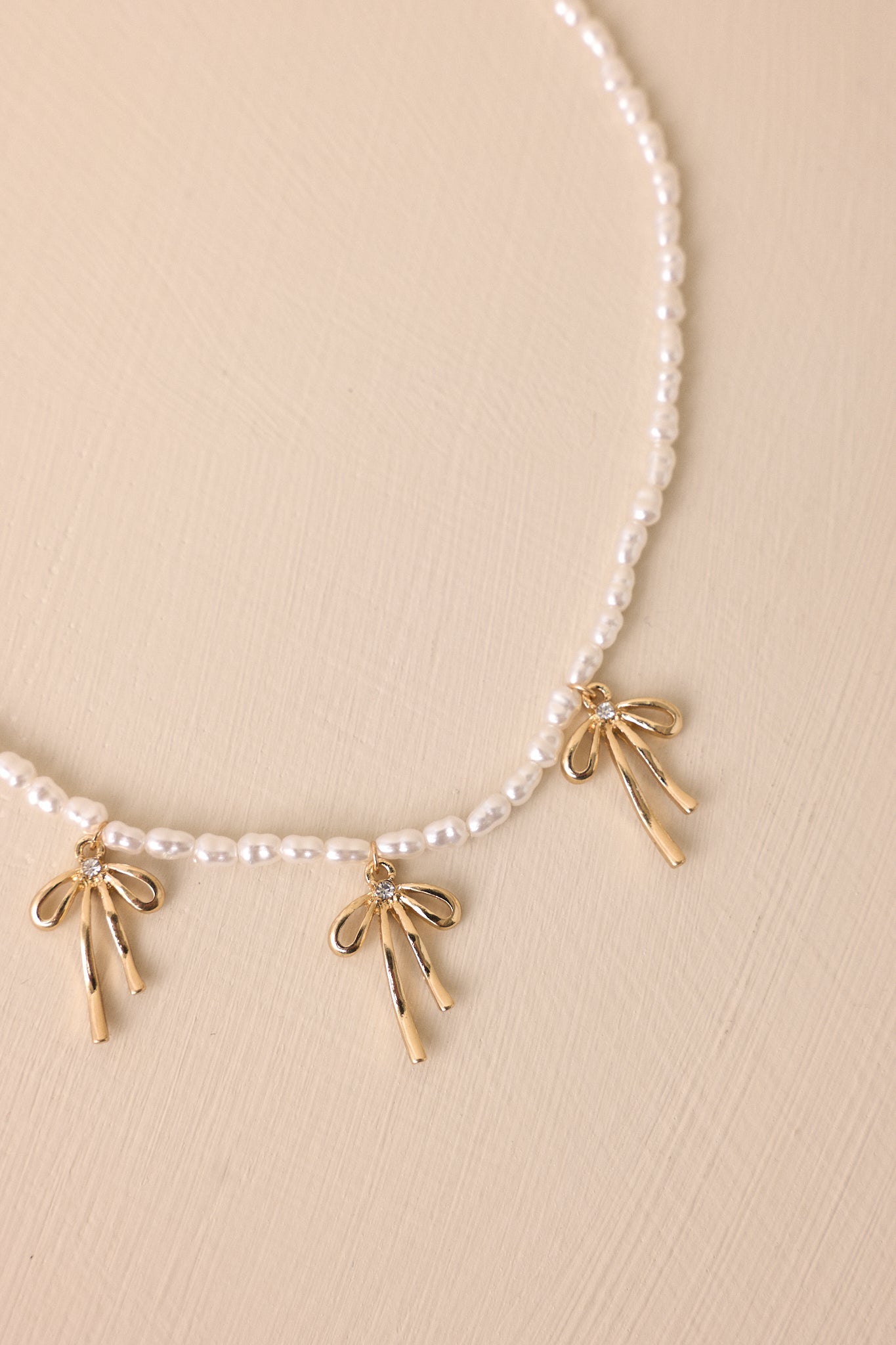 The Road Not Taken Gold & Ivory Pearl Necklace