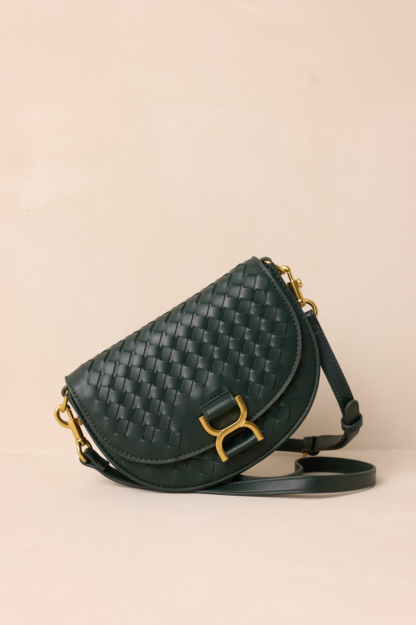 Forest Green Woven Faux Leather Handbag - All Accessories | Red Dress Forest Green Woven Faux Leather Handbag - All Accessories | Red Dress