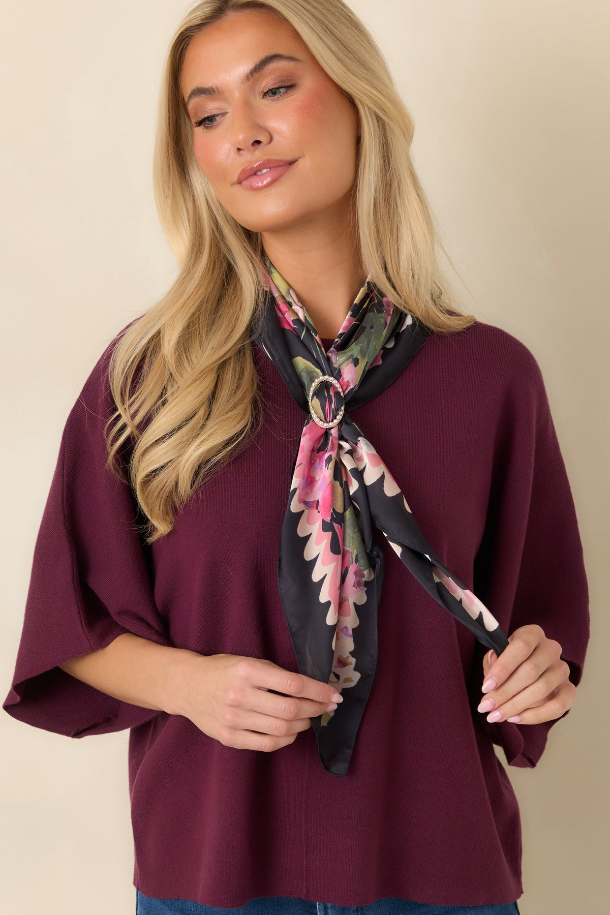 Center-front seam creates a clean vertical detail across the boxy viscose-blend top.