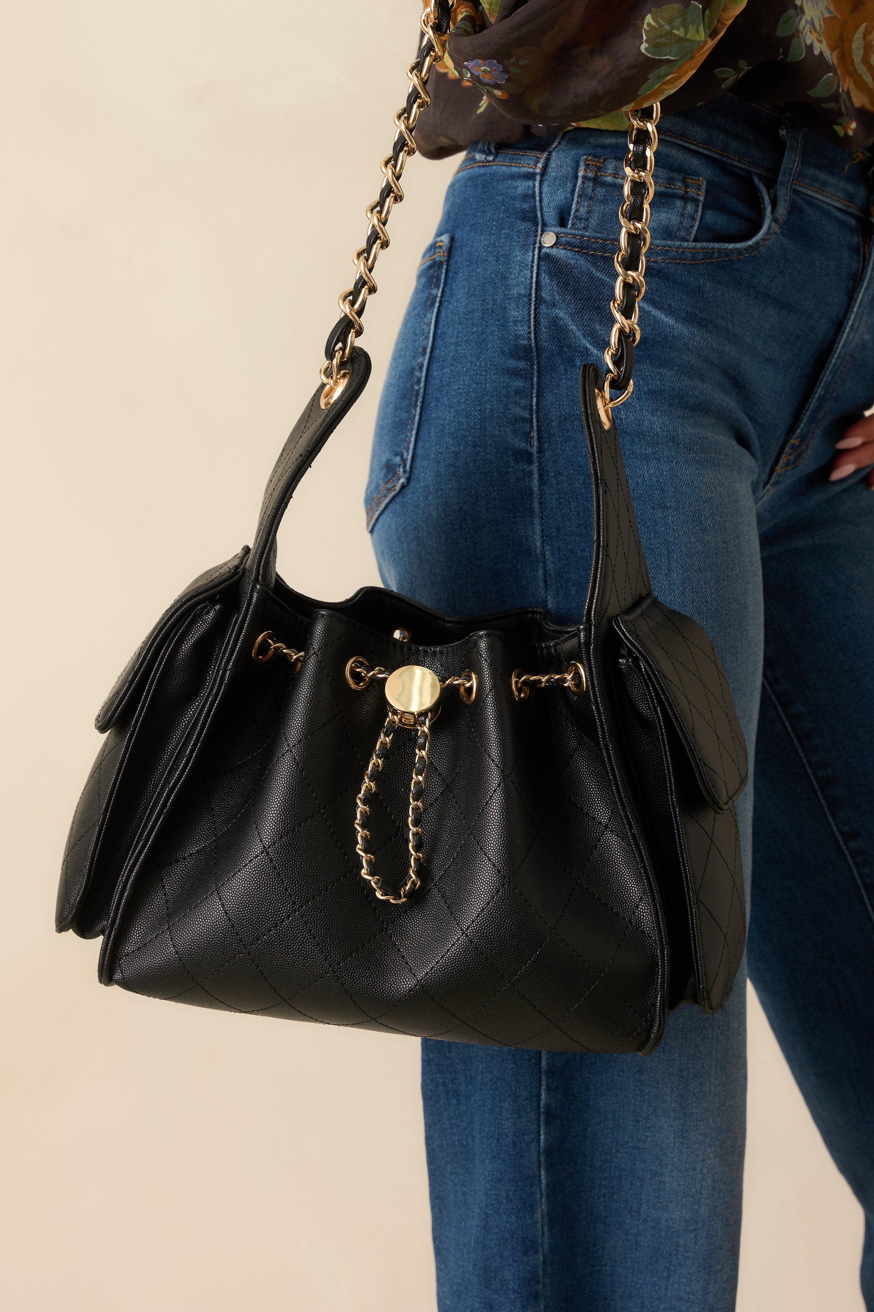 Black Quilted Faux Leather Purse - All Accessories | Red Dress Black Quilted Faux Leather Purse - All Accessories | Red Dress