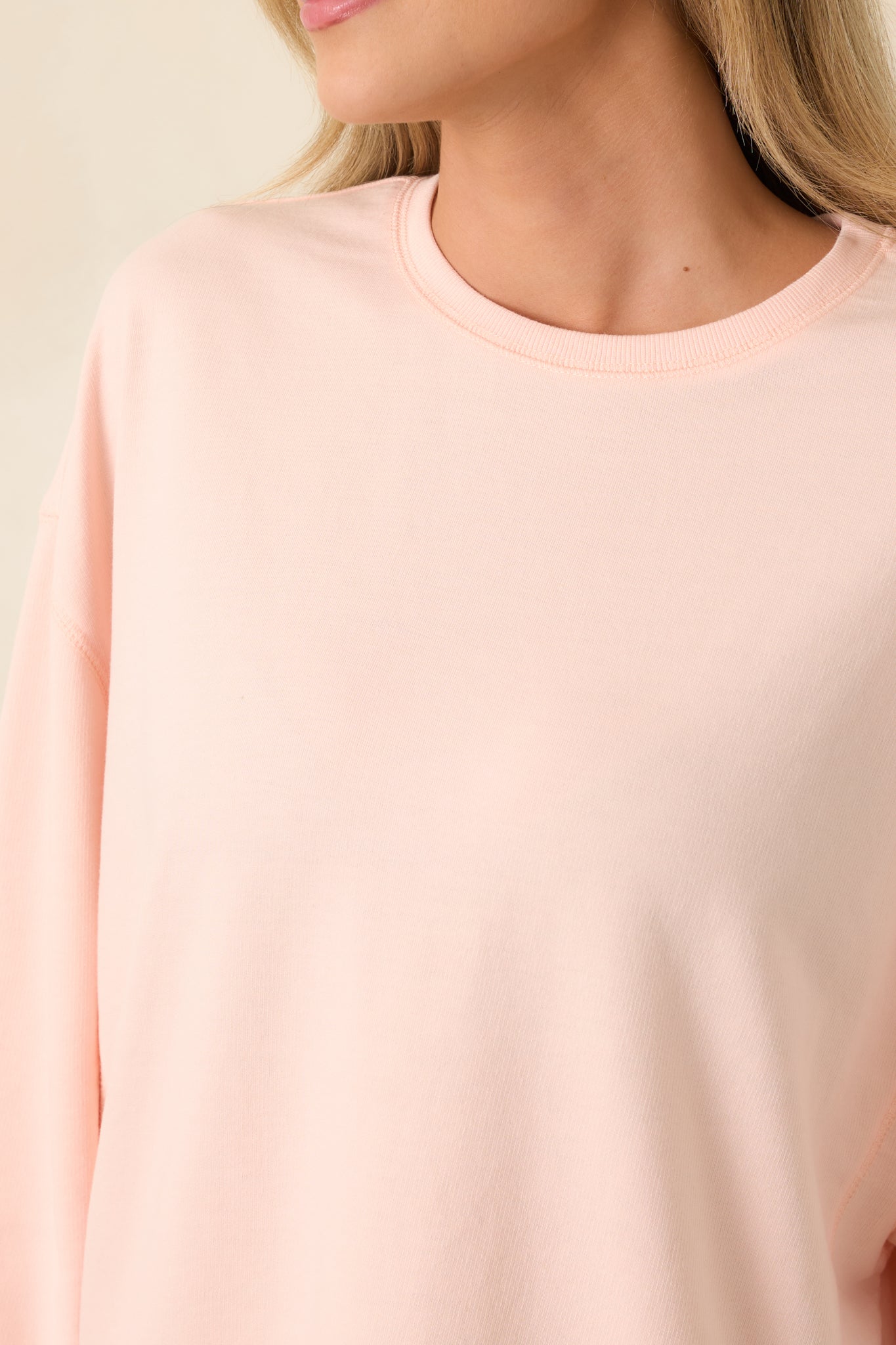 Close-up of top showing subtle seam detailing and smooth fabric finish.