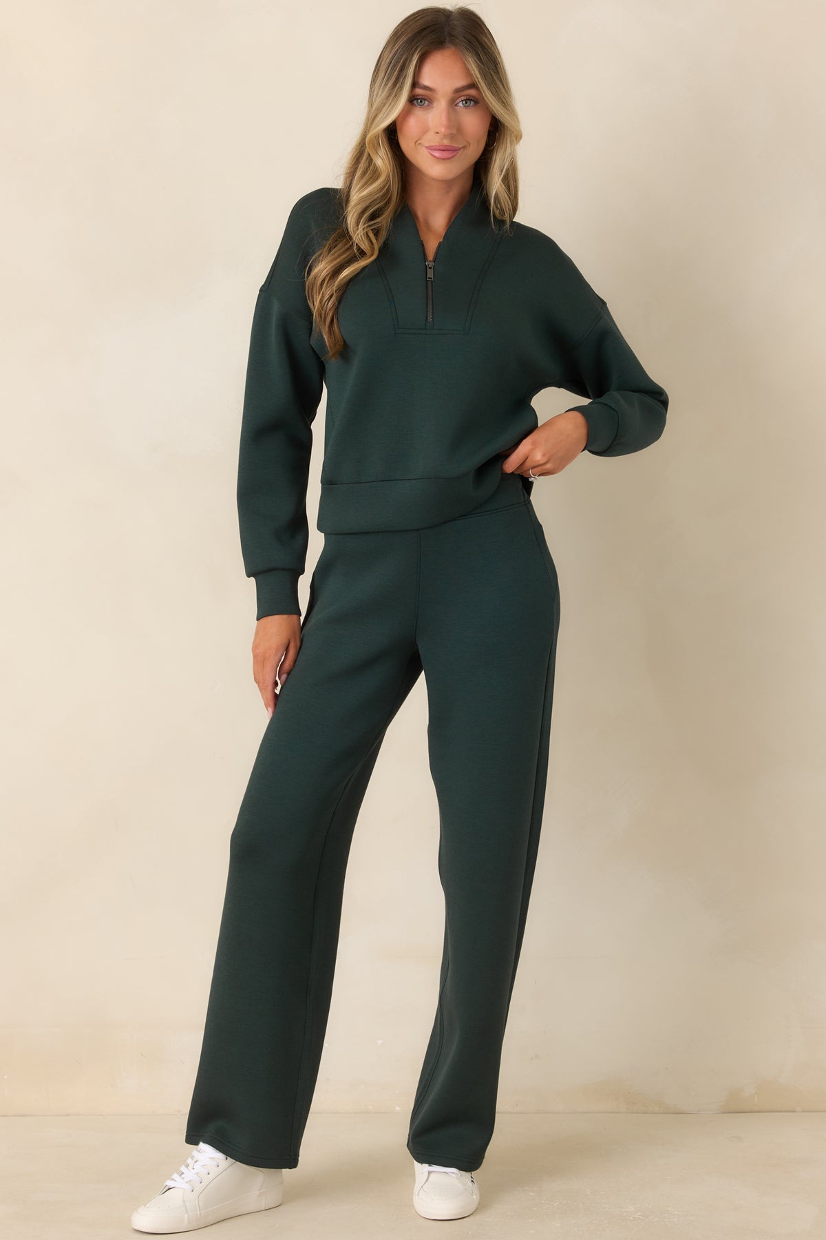 Cloud-soft pants with four-way stretch, an adjustable drawstring waist, and a smooth finish.