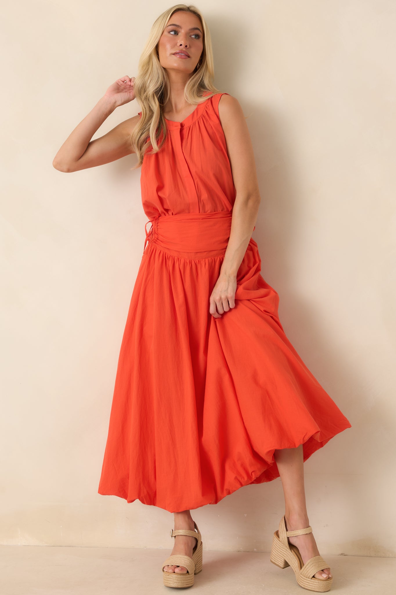 blouse dress Women's FRNCH Nunzio Coral Orange Cotton Sleeveless Shirt | Size: Xs Discover 730 1990's Wedding Hang to dry. trendy resort dress women Shoe Size:12 USA