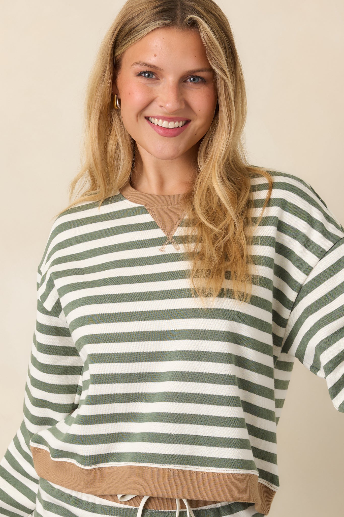 Low Key Monstera Green Stripe Sweatshirt | Z Supply