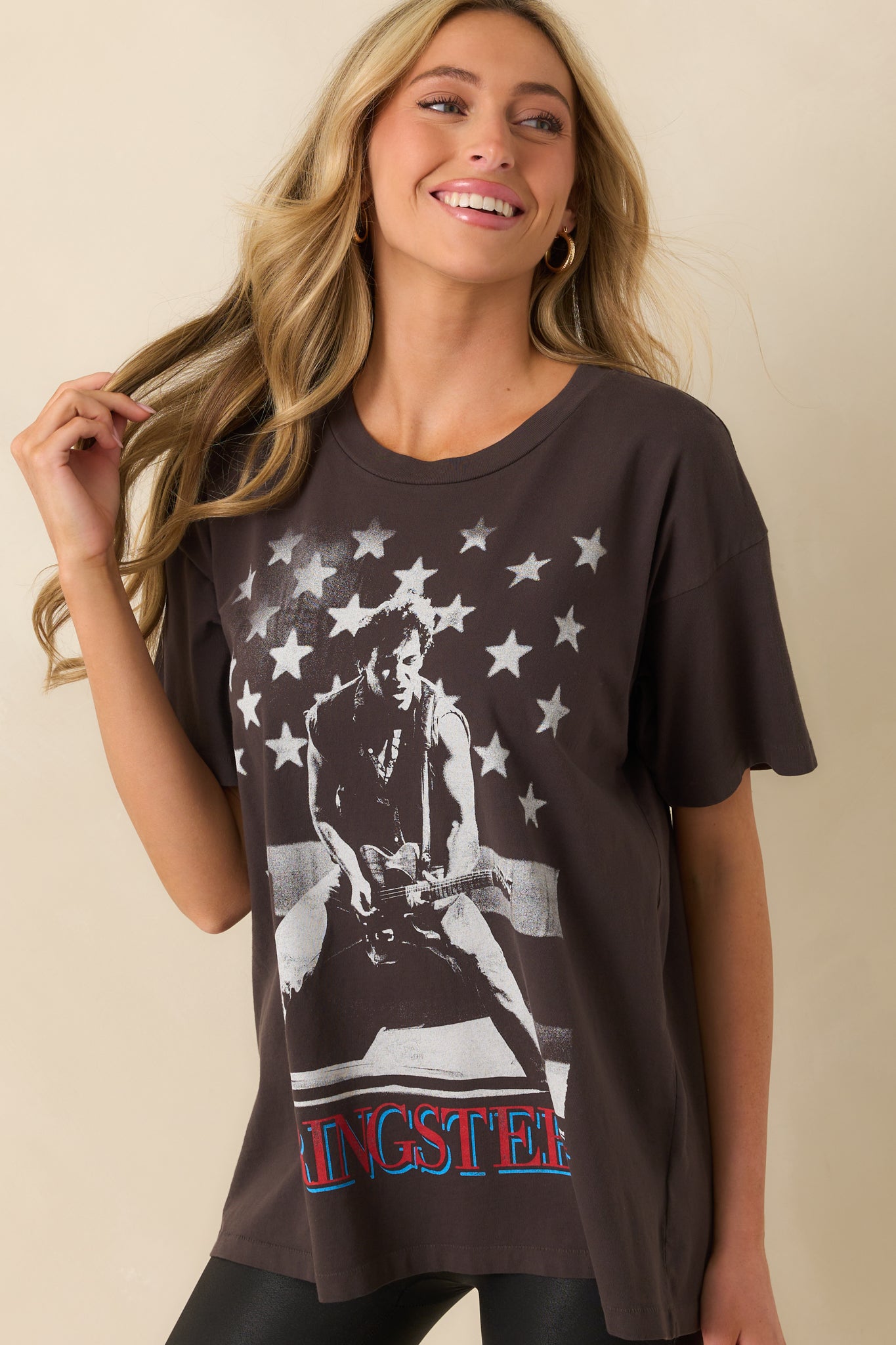 A cropped front view emphasizing the bold Bruce Springsteen graphic with star accents.