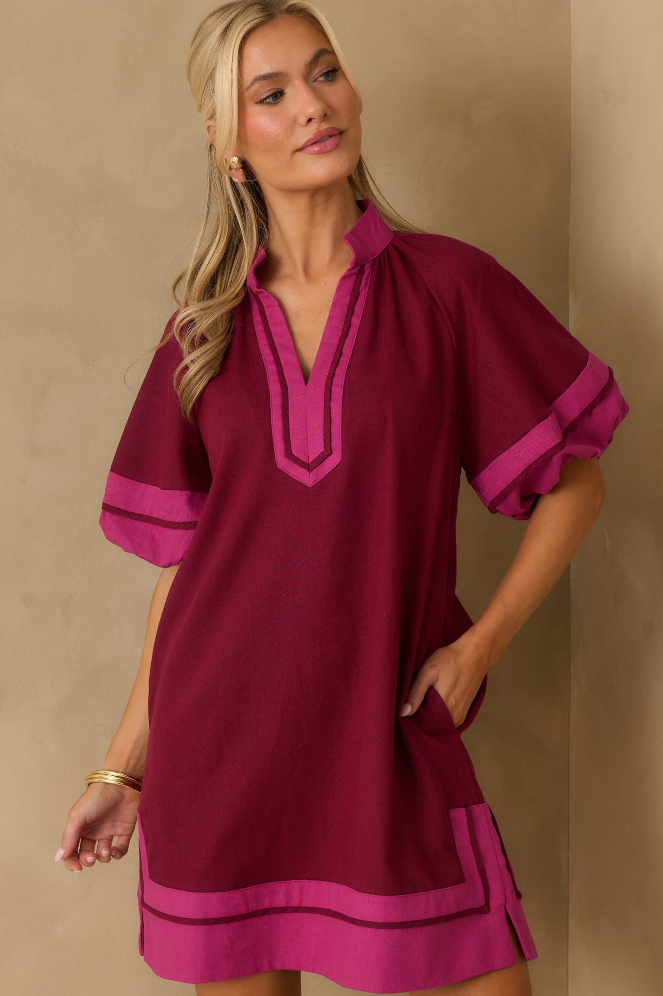 A cropped shot focusing on the short puff sleeves and elastic cuff details.