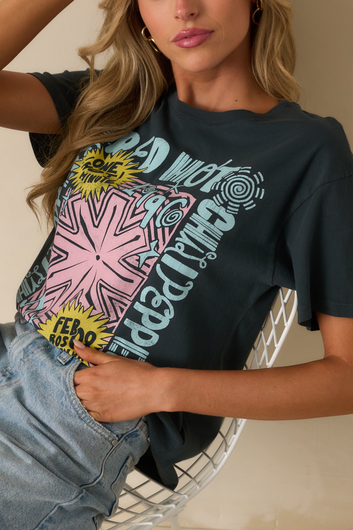 A cropped shot showing the front hem and lower portion of the Red Hot Chili Peppers graphic.