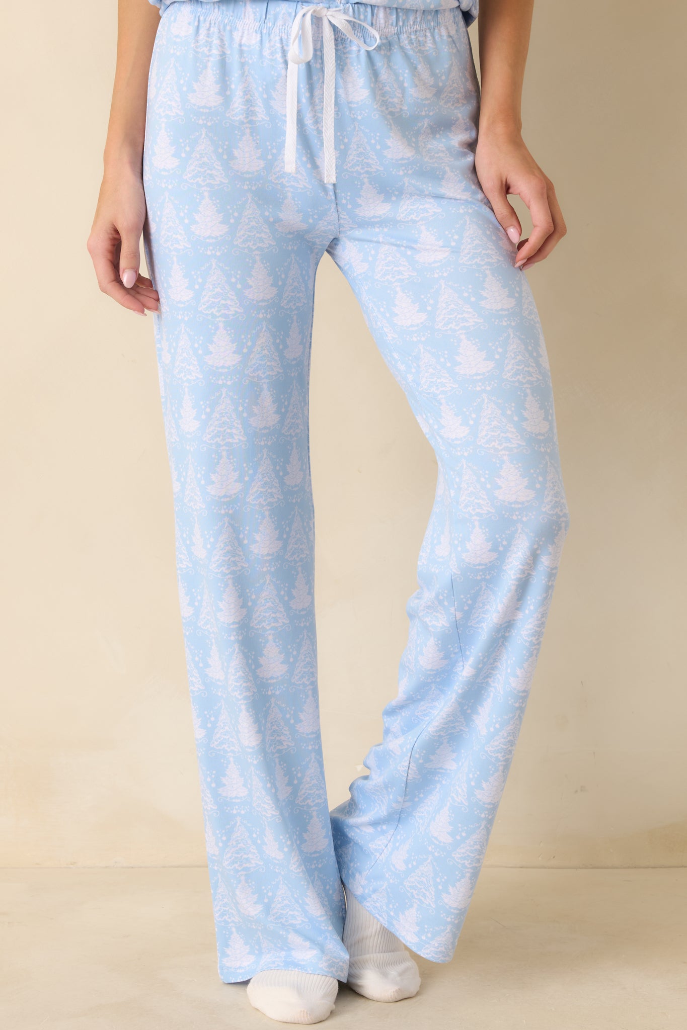 Women's Blue Christmas Ice Blue Christmas Tree Pajama Pants | Size: Xl