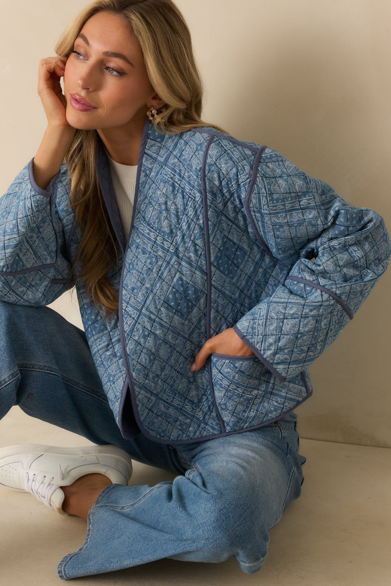 Light Blue Quilted Jacket All Outerwear Red Dress