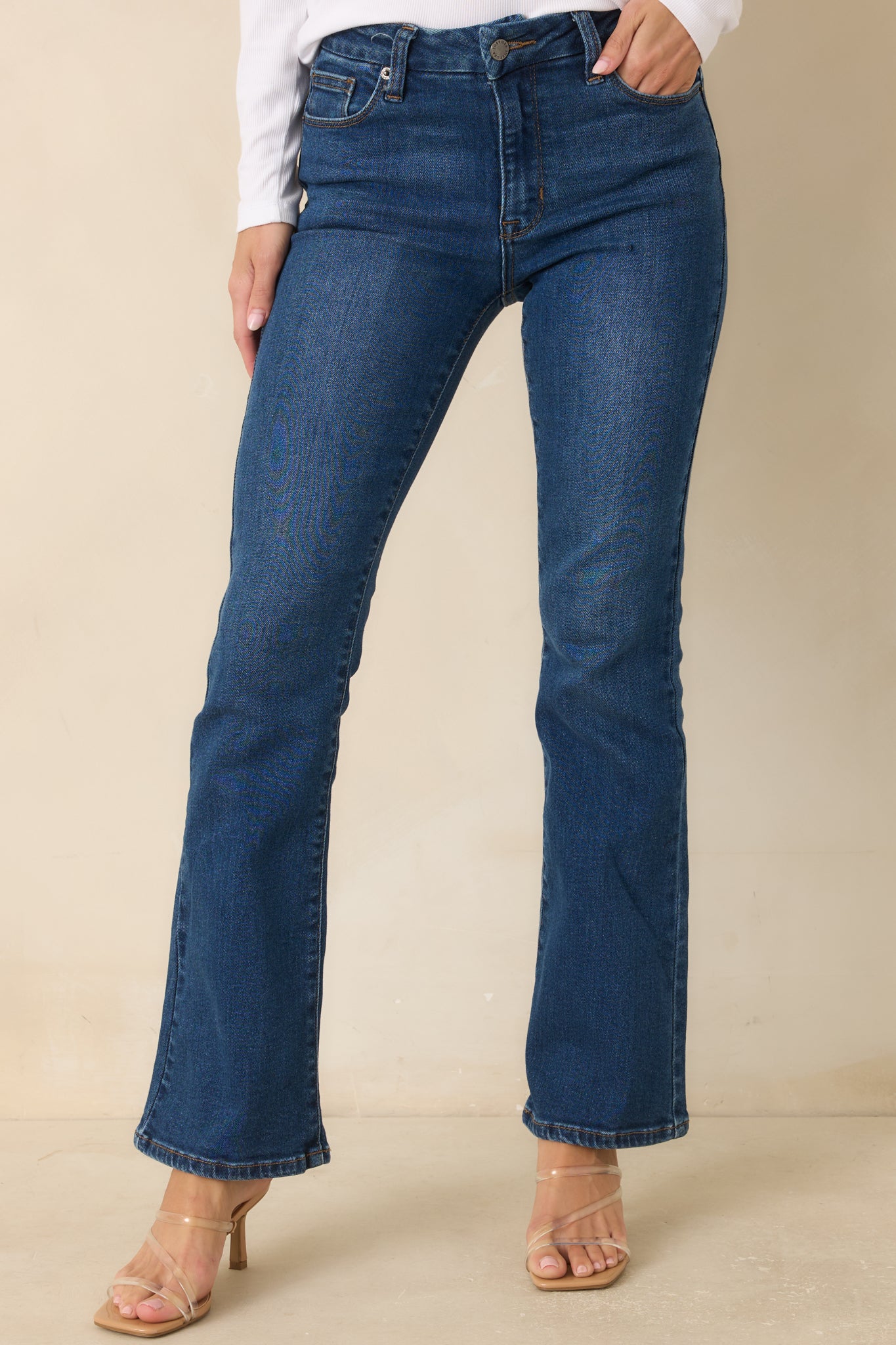 Women's Just USA Nothing To Explain Dark Wash Cotton Denim Straight Leg Jeans | Size: 12