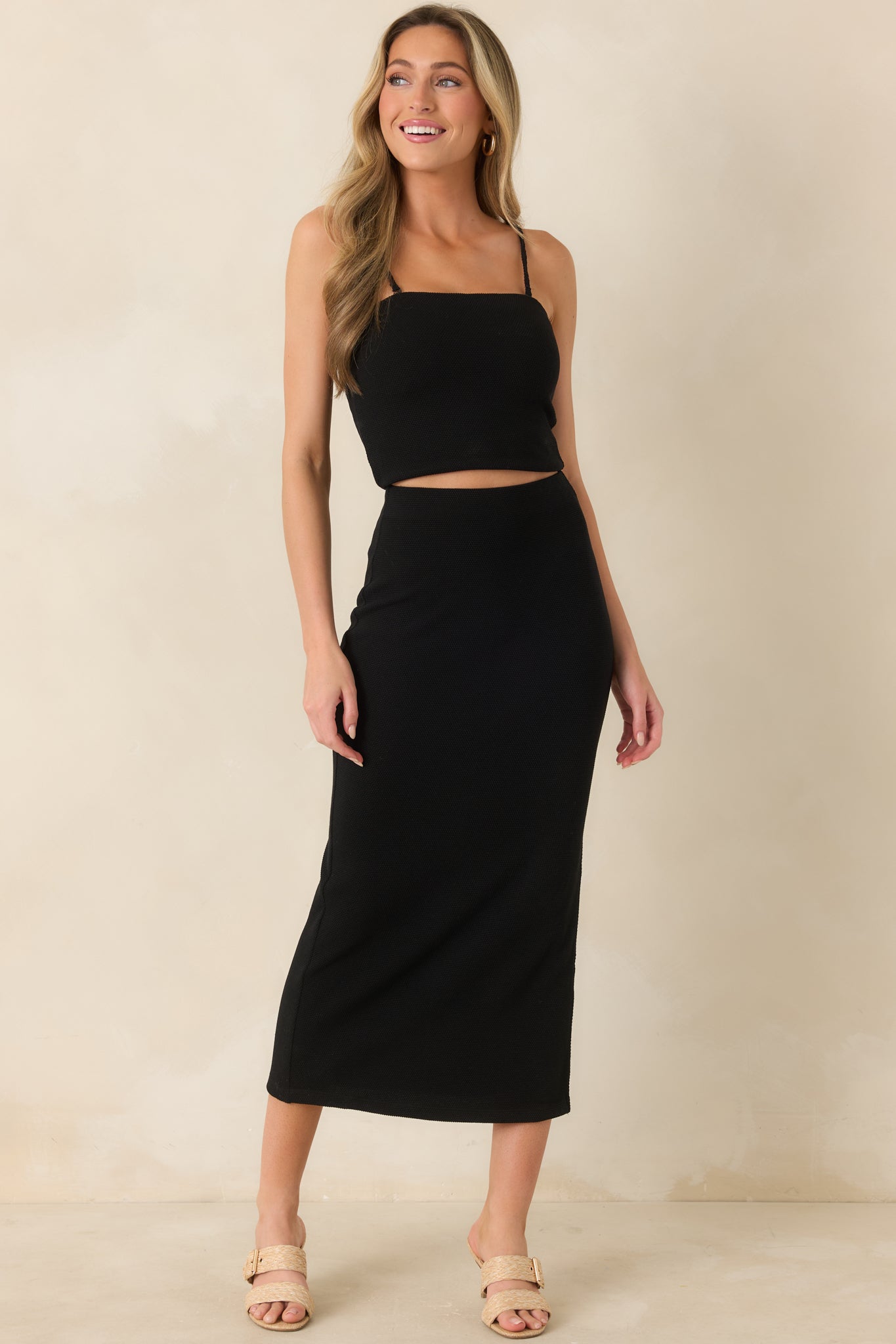 black midi tube dress A-line Tube Midi Dress main image 0